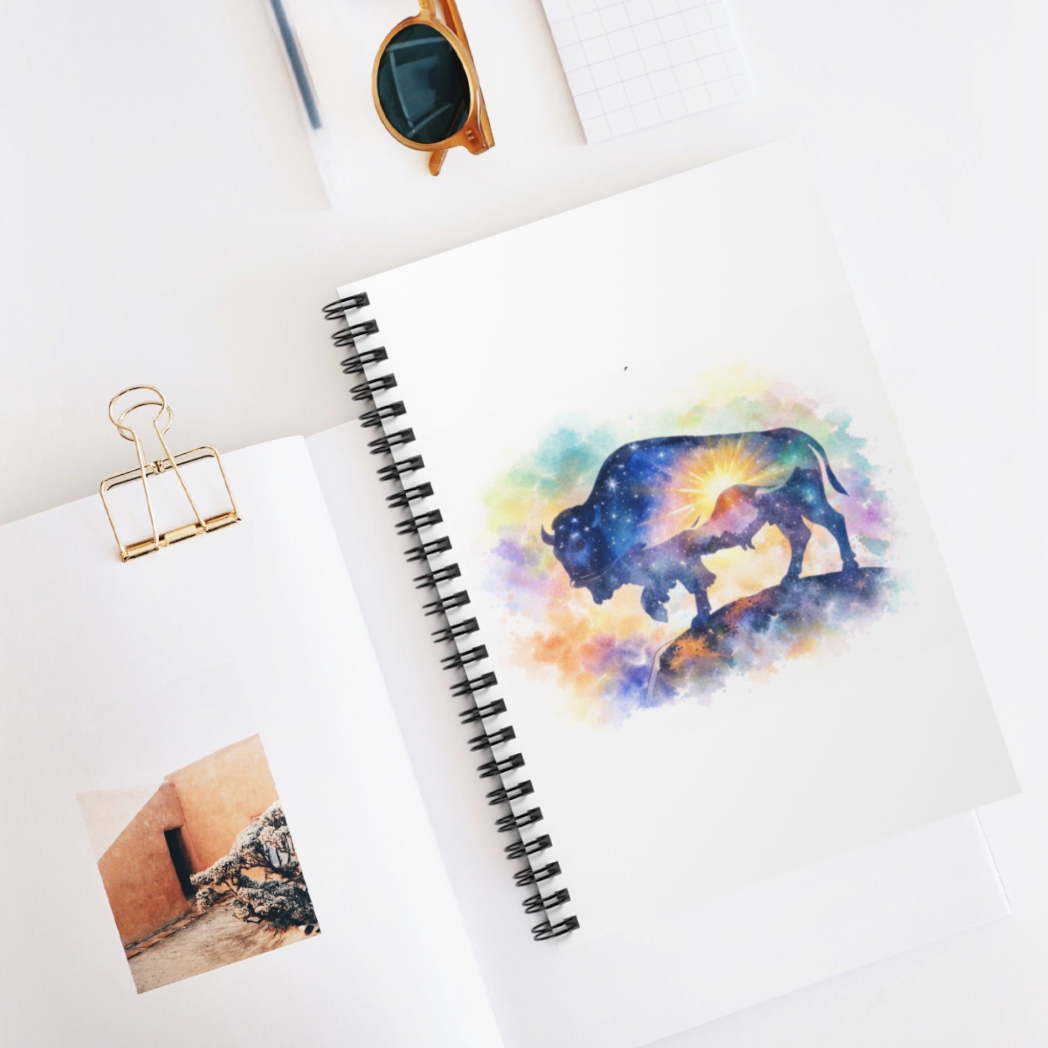 Watercolor Bison Spiral Notebook