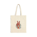 Retro Peace Hand Graphic Cotton Canvas Tote — Eco Market Bag