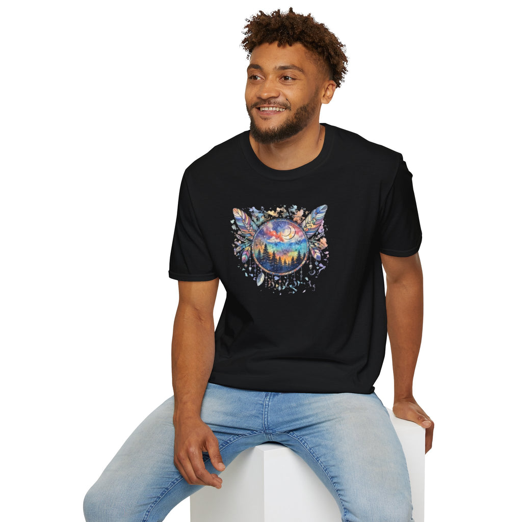Watercolor Dreamcatcher Sunset T-Shirt — Boho Spiritual Tee
