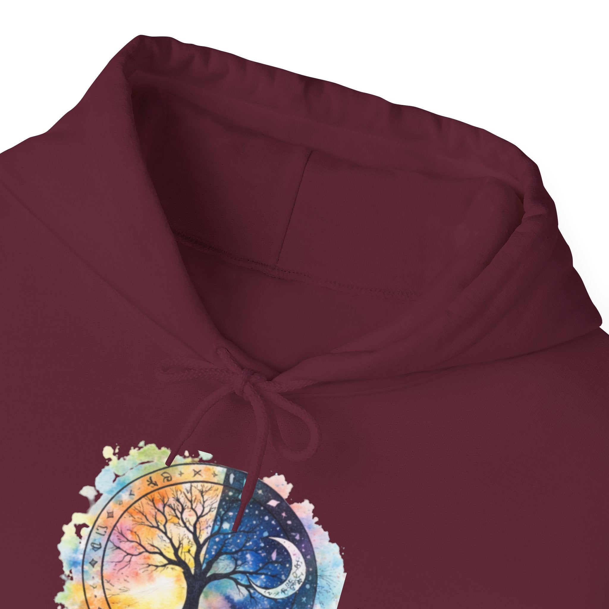 Yin Yang Tree Of Life Hoodie — Colorful Sun & Moon Spiritual Pullover