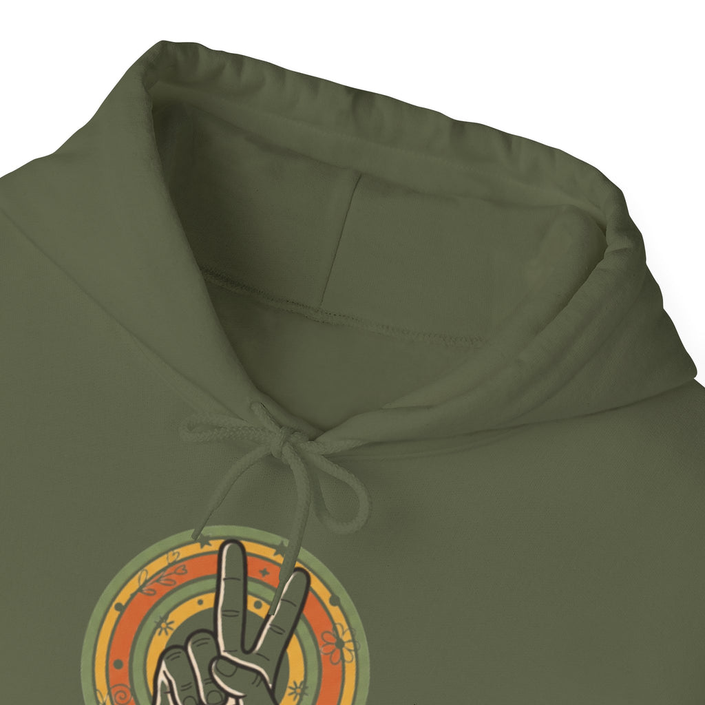 Peace Sign Hoodie — Retro Vibe Peace Hand Graphic Sweatshirt
