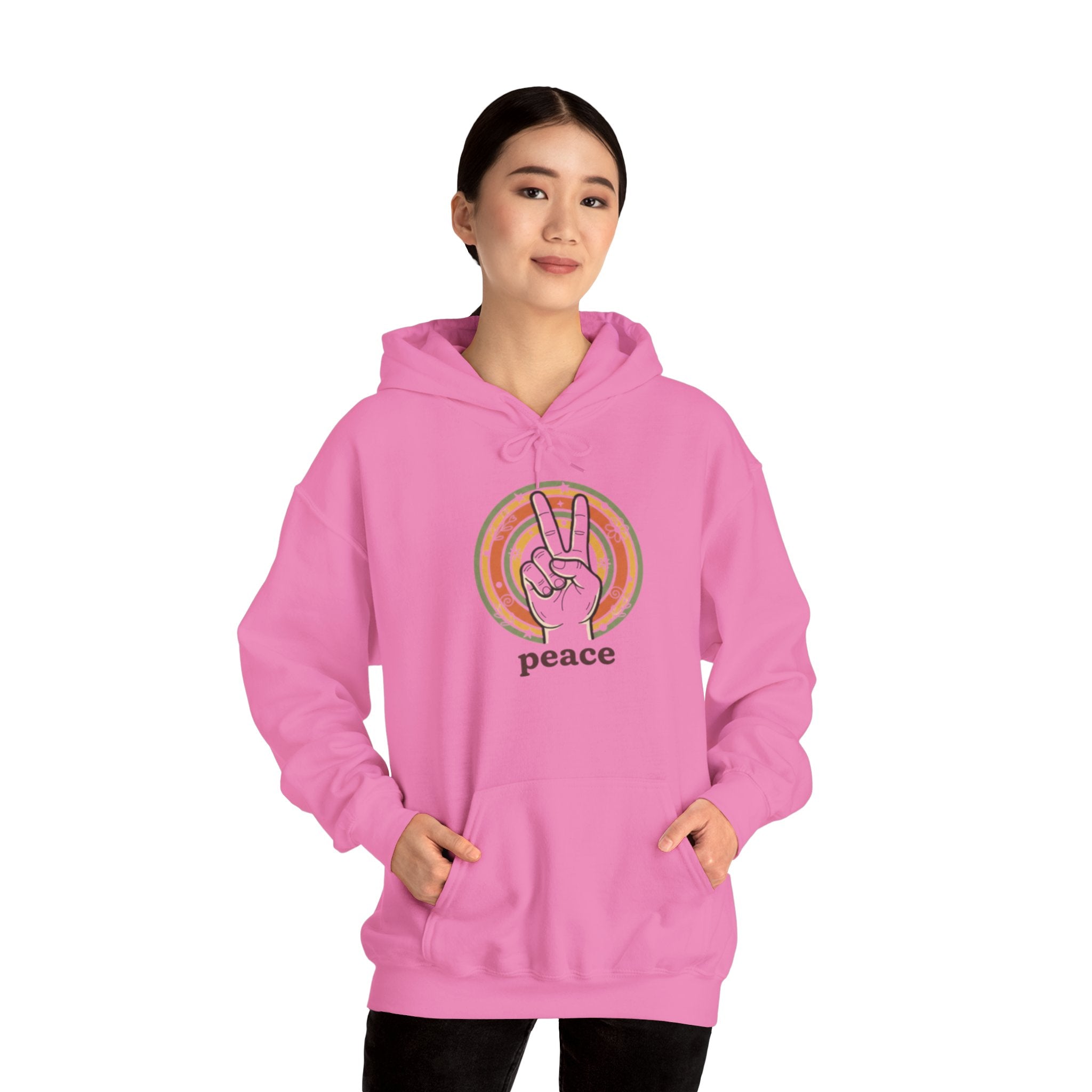 Peace Sign Hoodie — Retro Vibe Peace Hand Graphic Sweatshirt