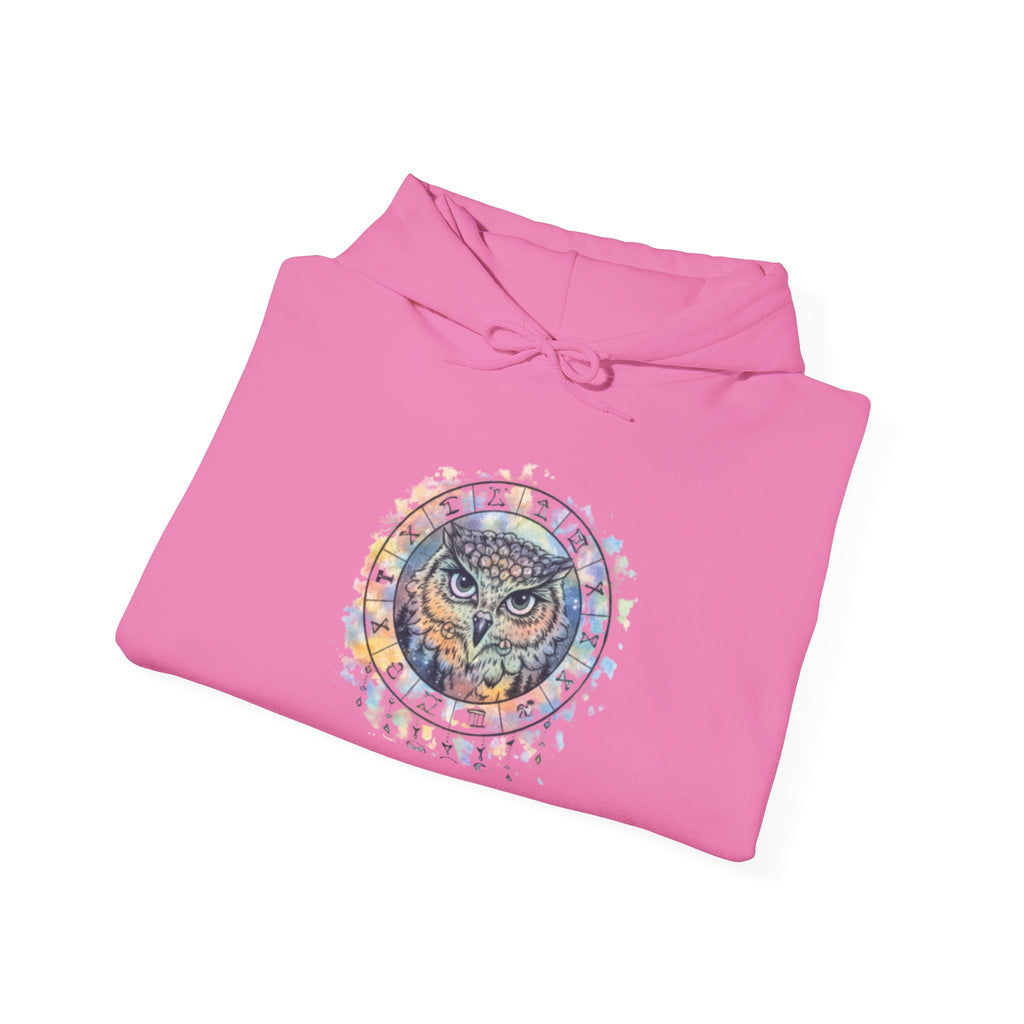 Owl Mandala Hoodie — Colorful Spiritual Owl Graphic Sweatshirt