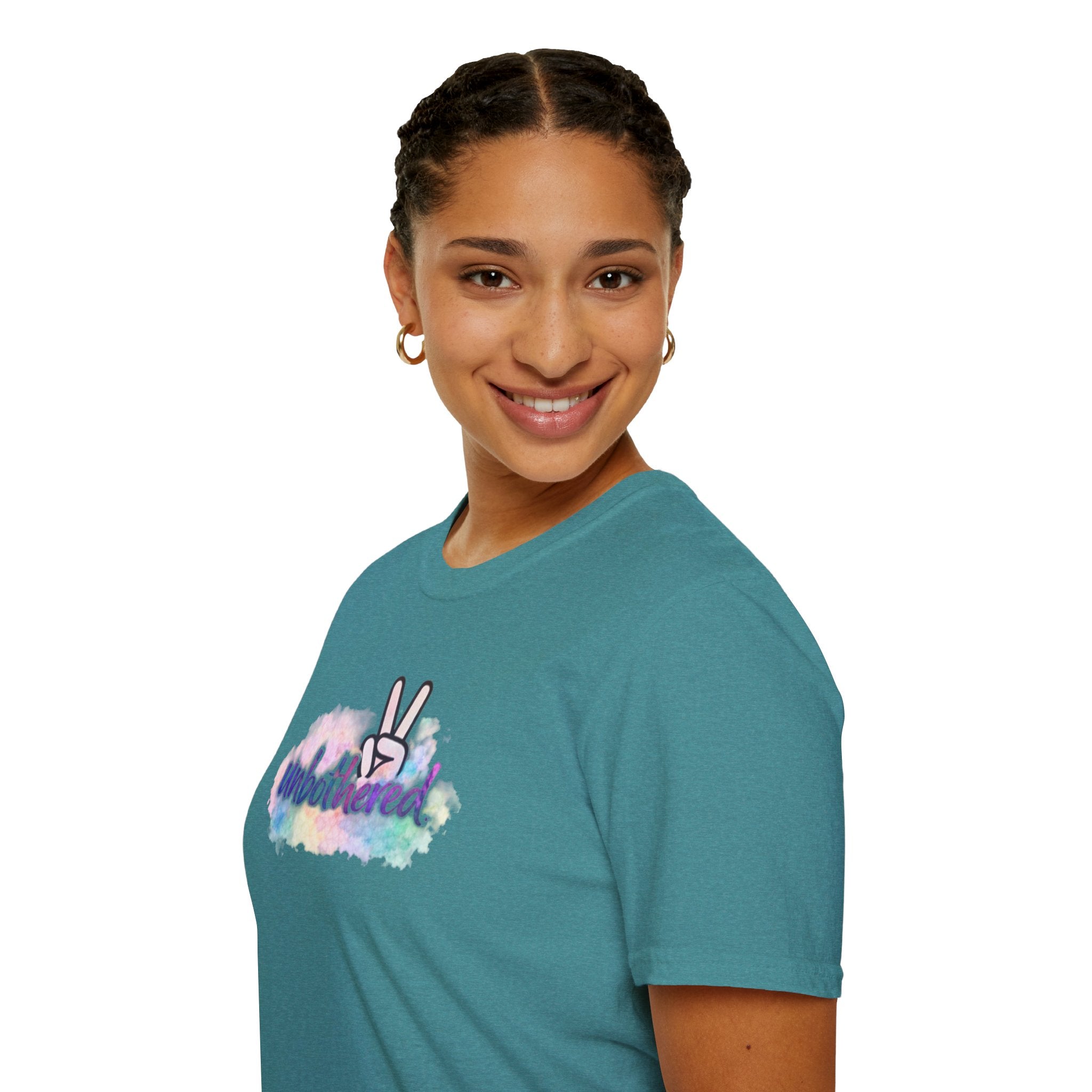 Unbothered Peace Sign T‑Shirt — Colorful Watercolor Graphic Tee
