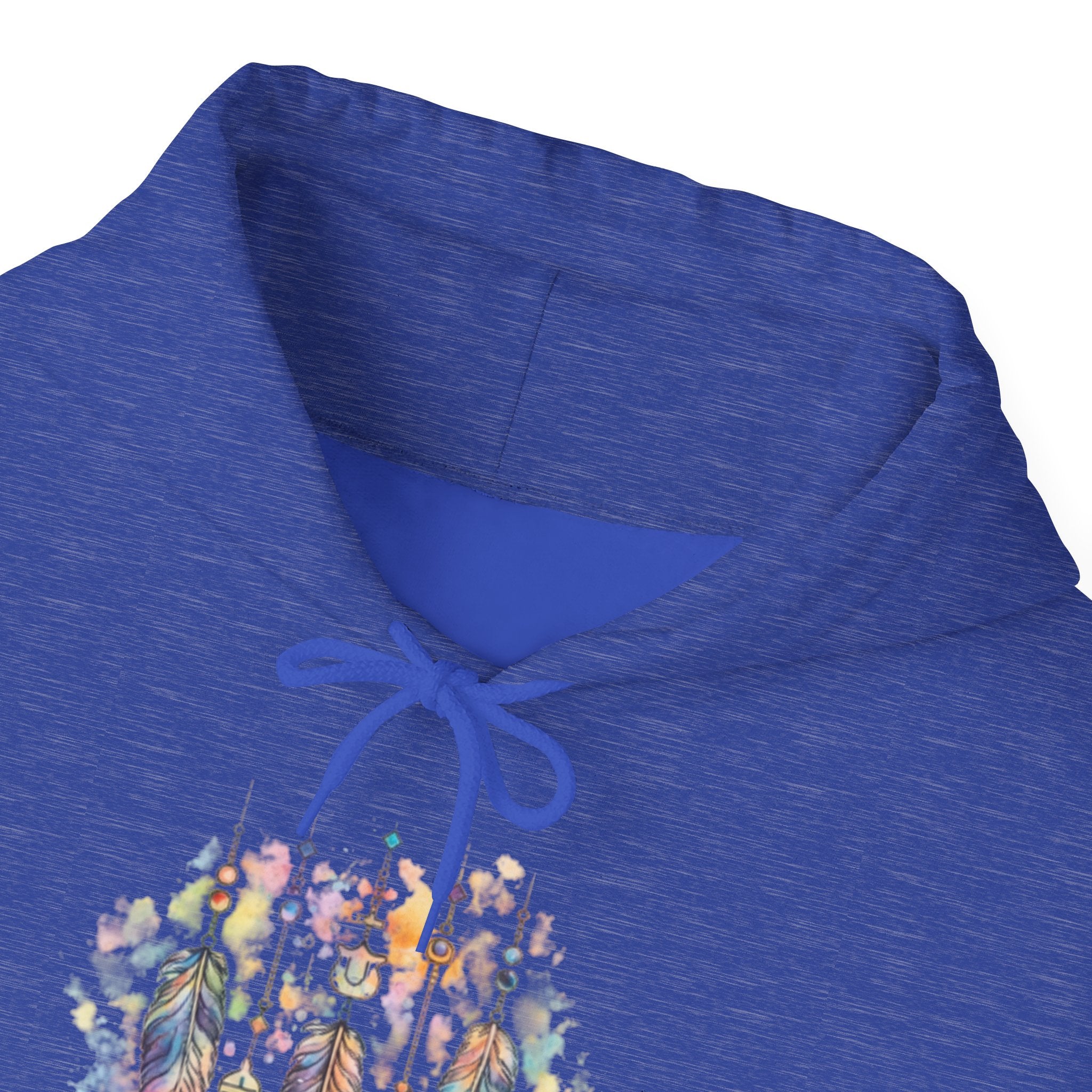 Boho Feather Dreamcatcher Hoodie — Watercolor Tribal Feathers Pullover