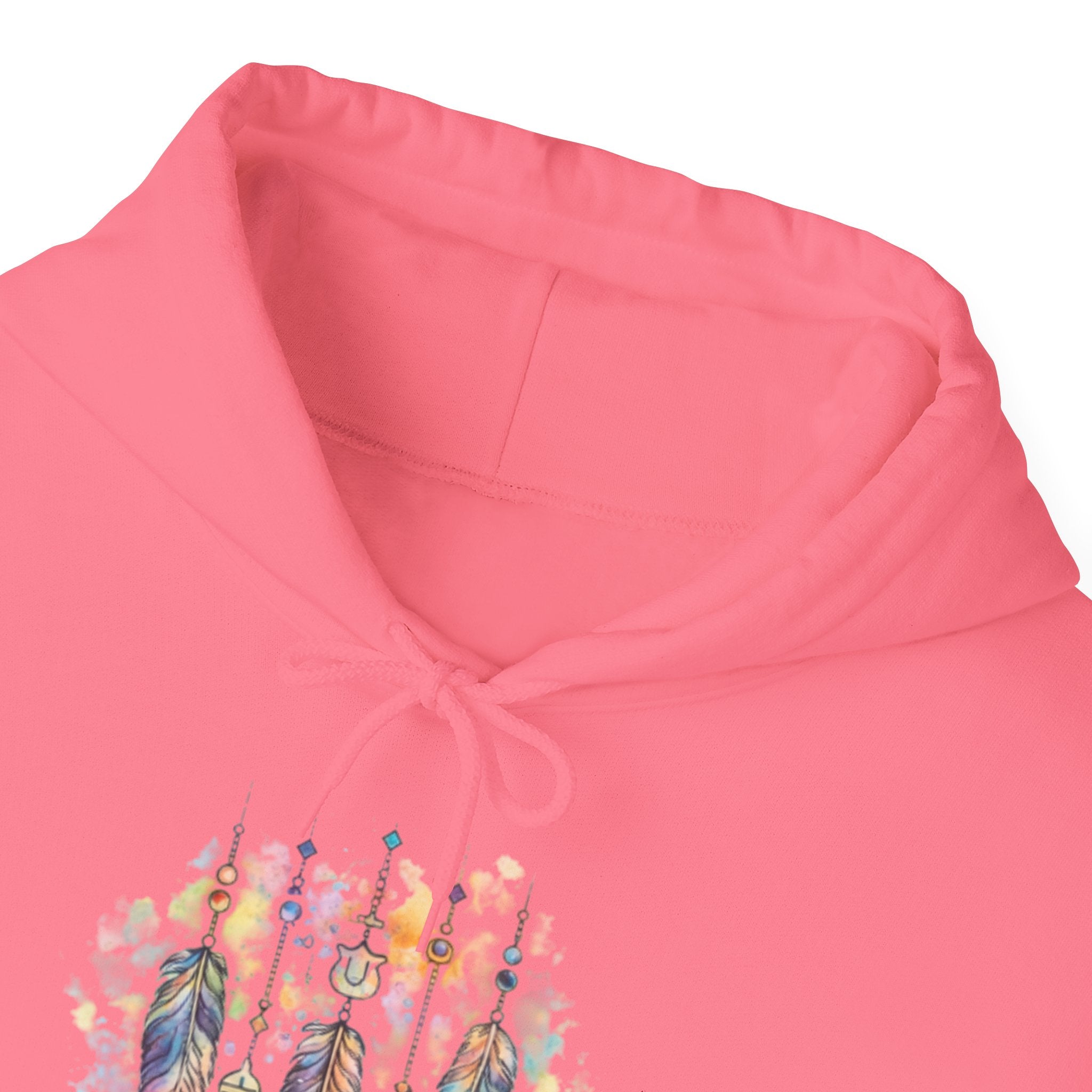 Boho Feather Dreamcatcher Hoodie — Watercolor Tribal Feathers Pullover