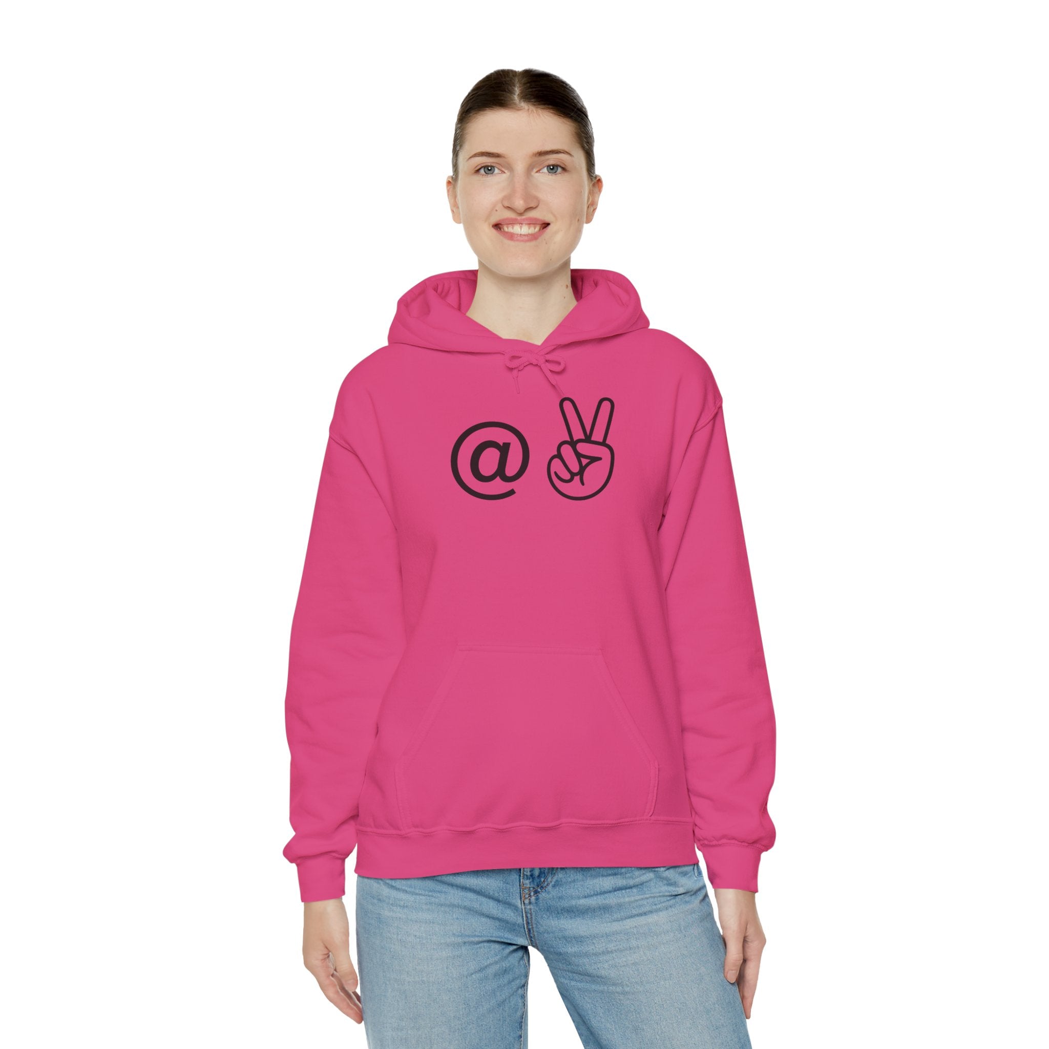 At Peace Minimal Hand Graphic Hoodie — Peaceful Vibes Unisex Hoodie
