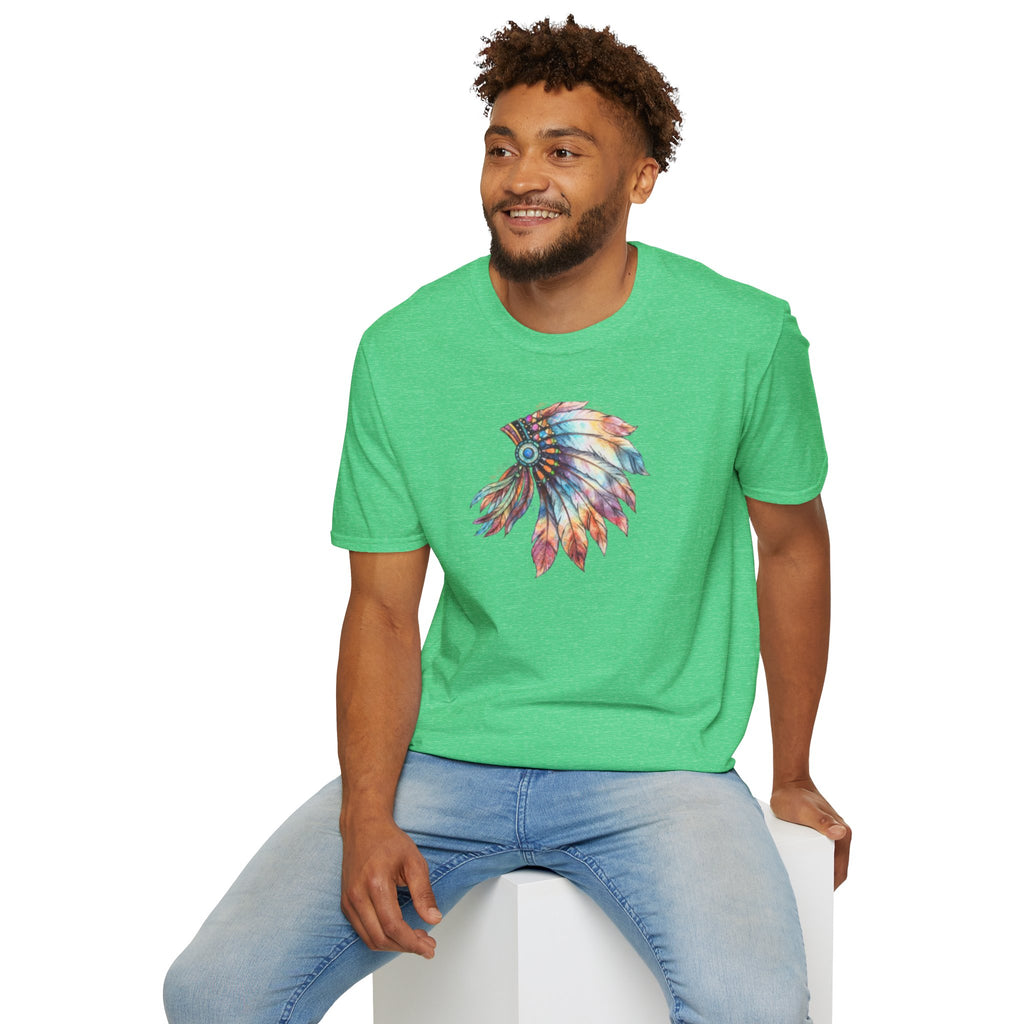 Native American Watercolor Headdress T-Shirt