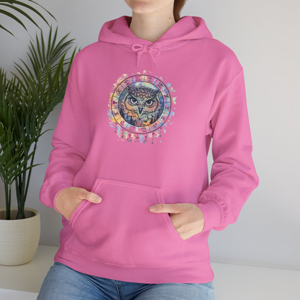 Owl Mandala Hoodie — Colorful Spiritual Owl Graphic Sweatshirt
