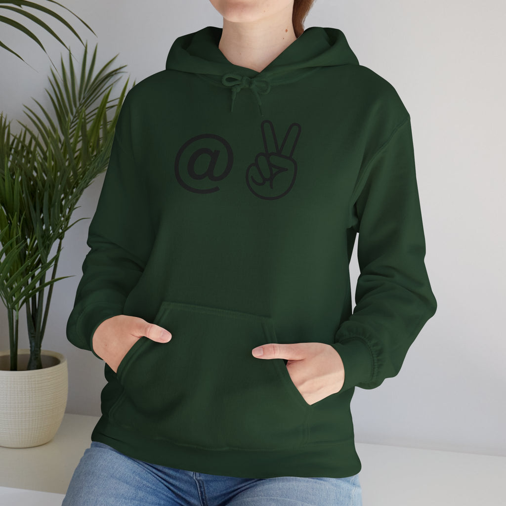 At Peace Minimal Hand Graphic Hoodie — Peaceful Vibes Unisex Hoodie