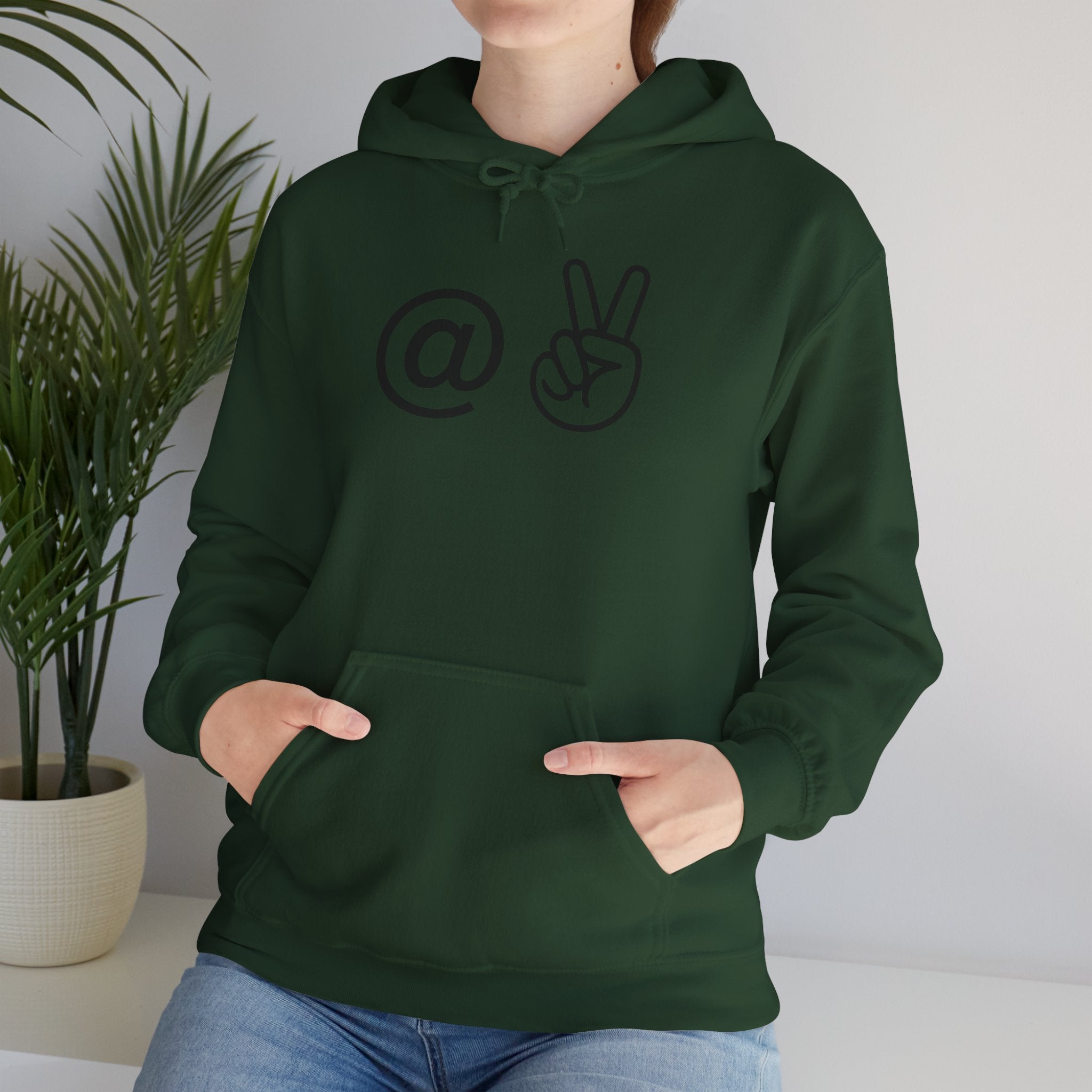 At Peace Minimal Hand Graphic Hoodie — Peaceful Vibes Unisex Hoodie