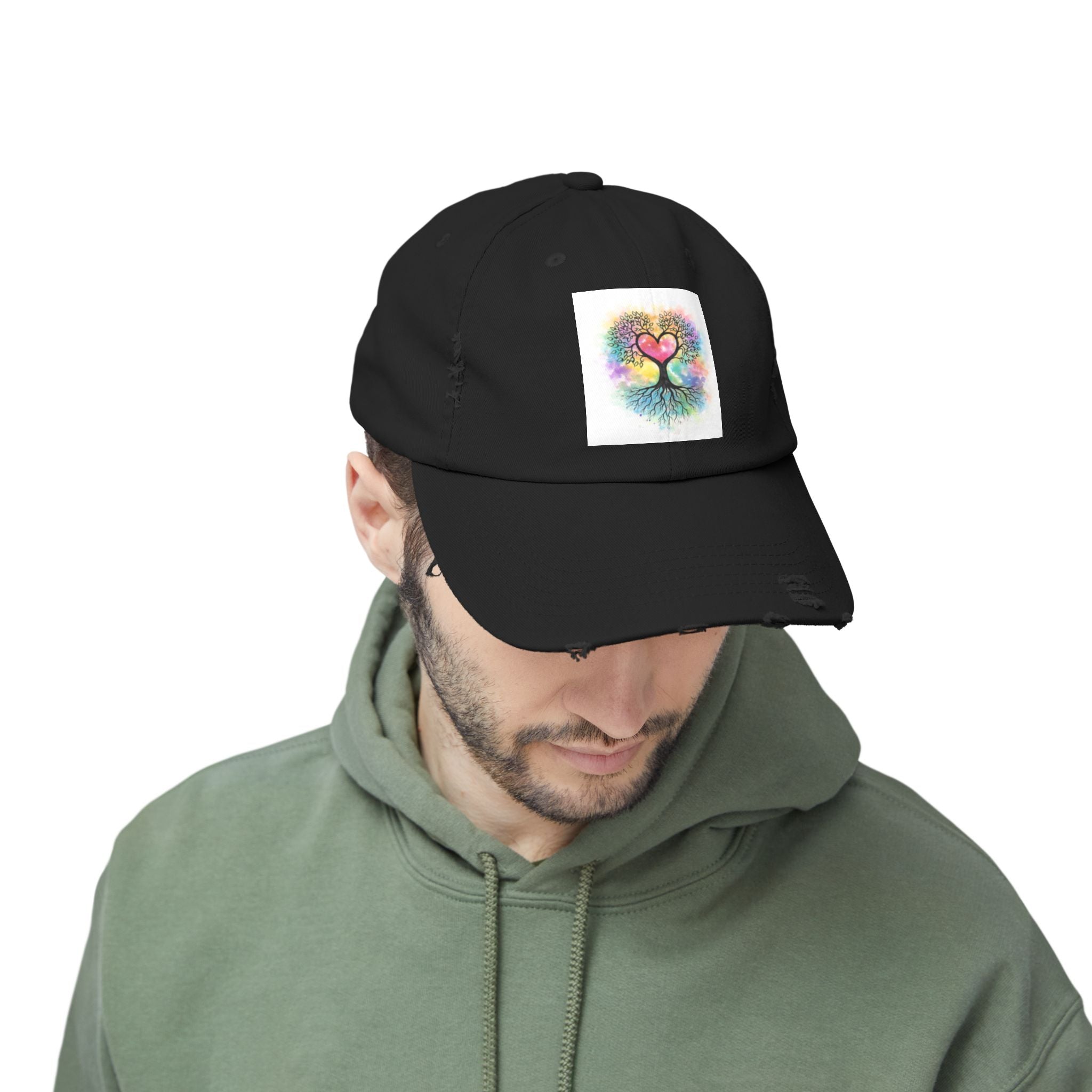 Water color Tree of Life Distressed Hat