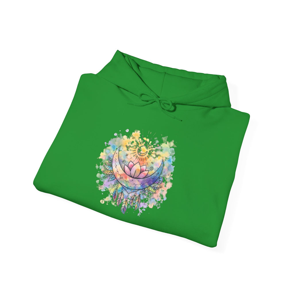 Lotus Watercolor Hoodie – Boho Spiritual Yoga Sweatshirt