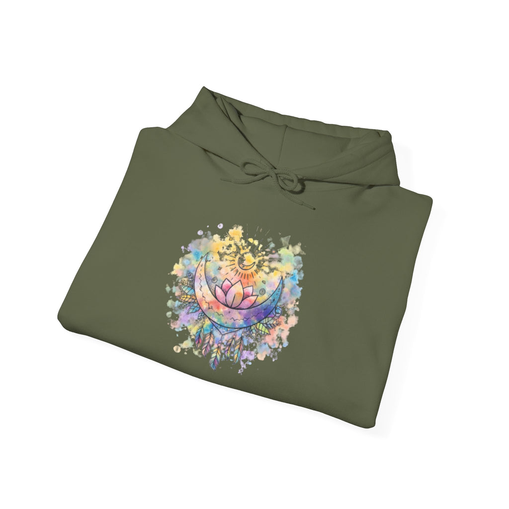 Lotus Watercolor Hoodie – Boho Spiritual Yoga Sweatshirt