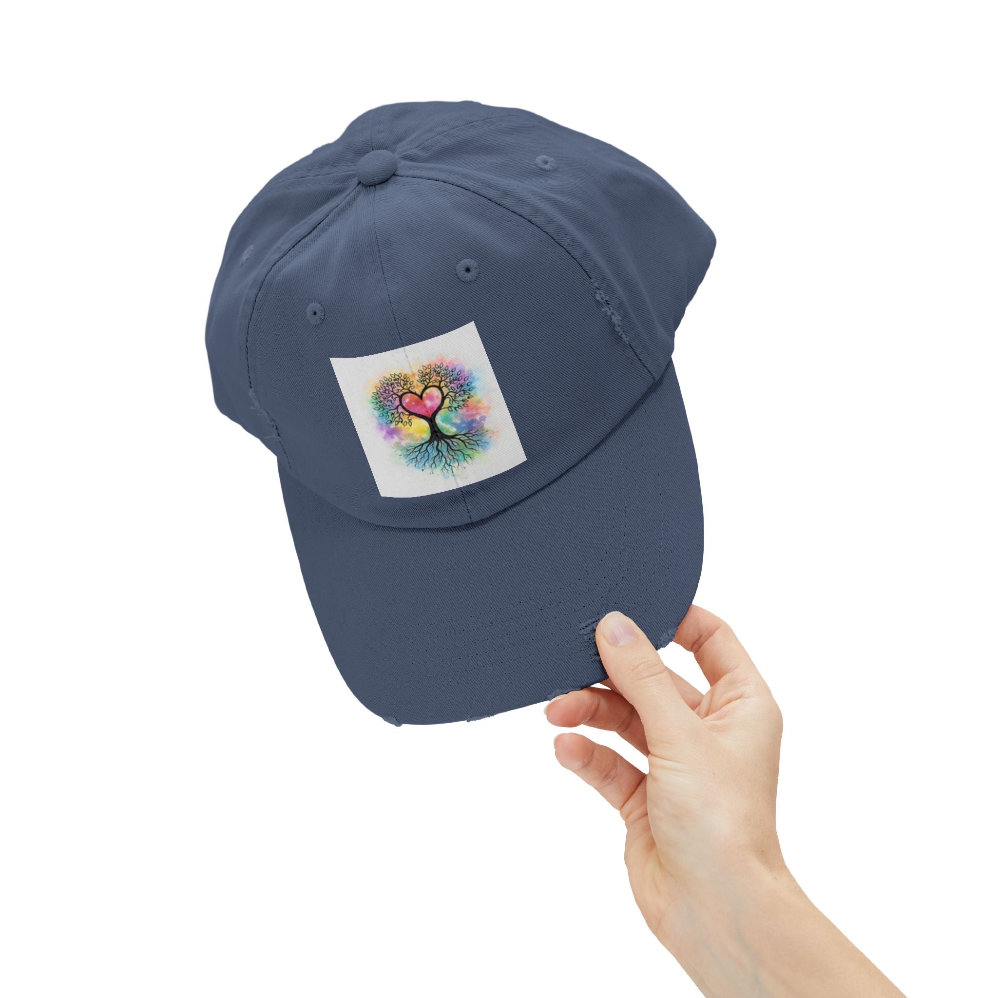 Water color Tree of Life Distressed Hat