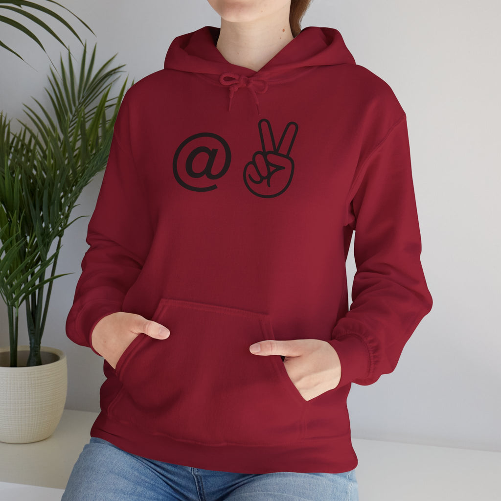 At Peace Minimal Hand Graphic Hoodie — Peaceful Vibes Unisex Hoodie