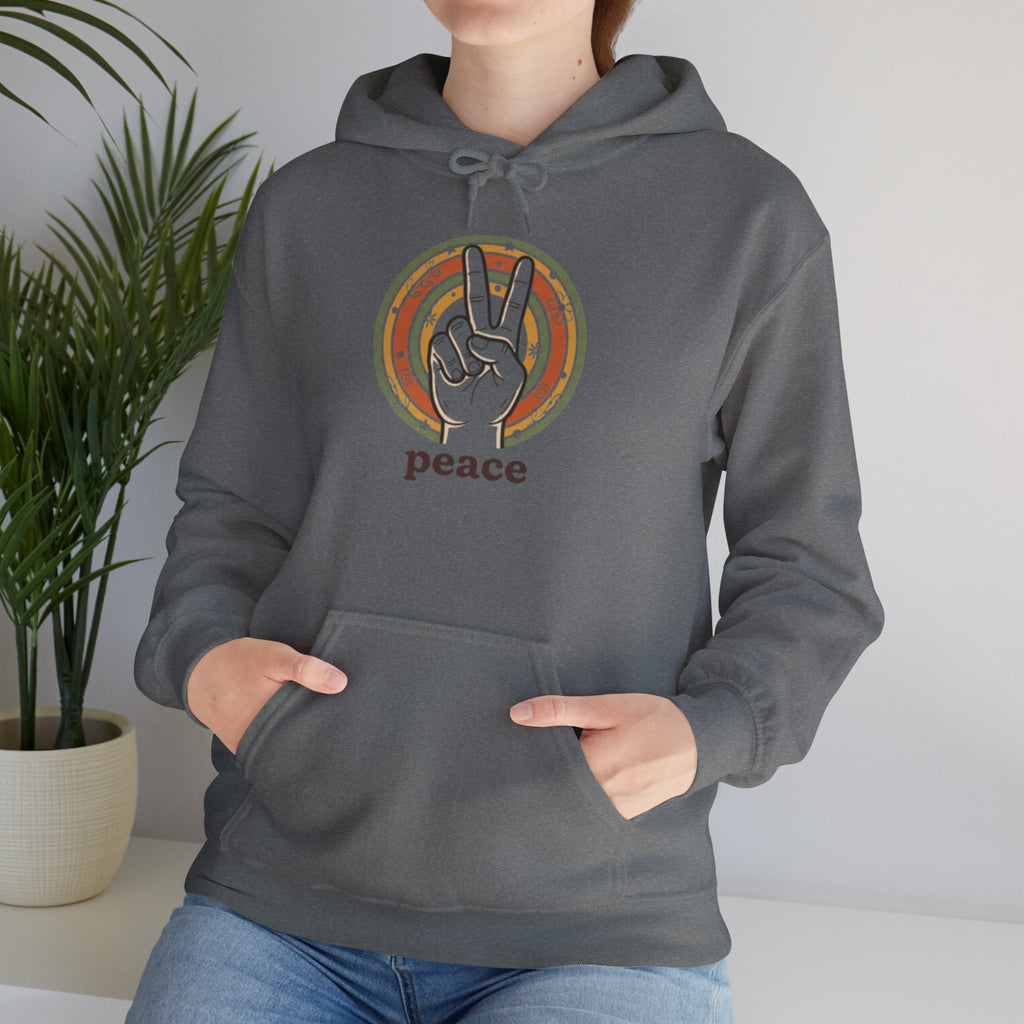 Peace Sign Hoodie — Retro Vibe Peace Hand Graphic Sweatshirt