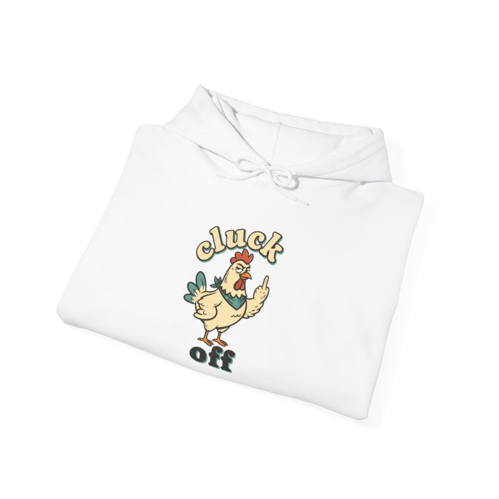 'Cluck Off' Chicken Hoodie – Funny Retro Farm Animal Pullover