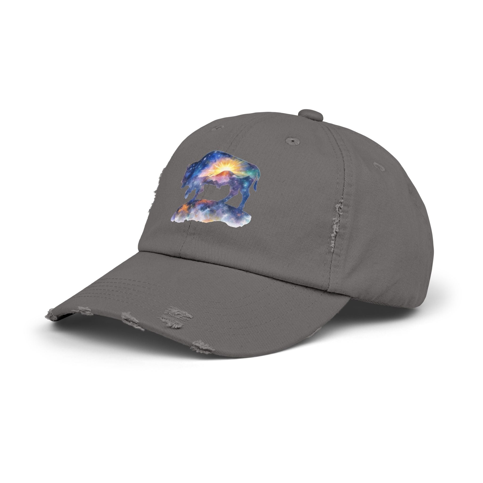 Distressed Bison Hat — Galaxy Sky Bison Cap