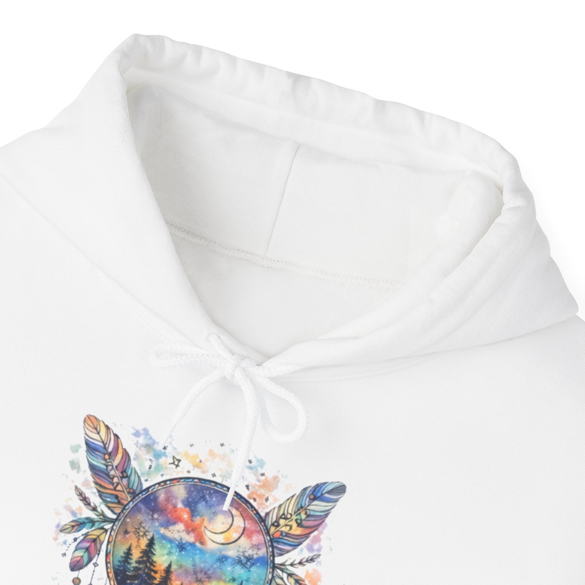 Nature Dreamcatcher Hoodie — Colorful Mountain Sunset Graphic