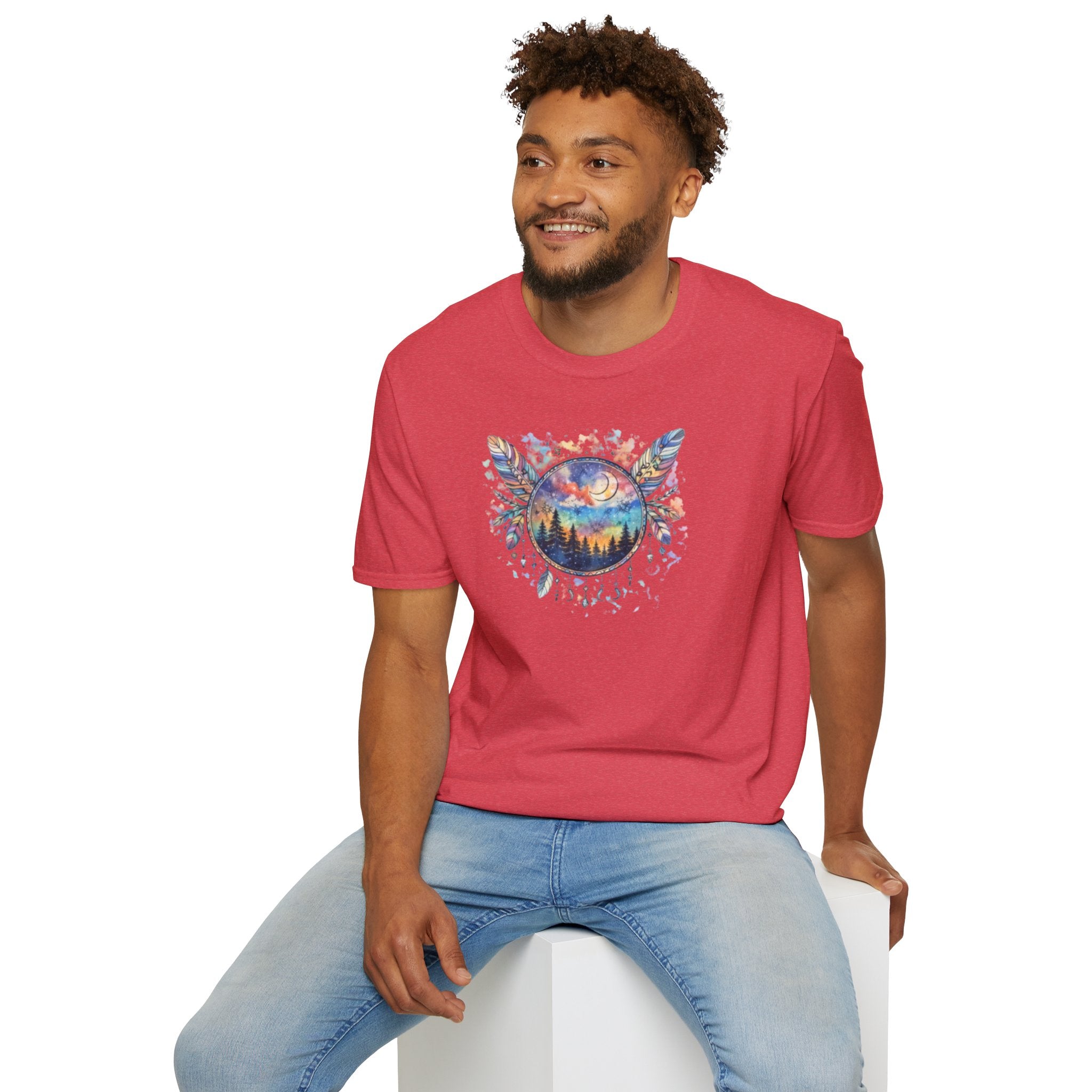 Watercolor Dreamcatcher Sunset T-Shirt — Boho Spiritual Tee
