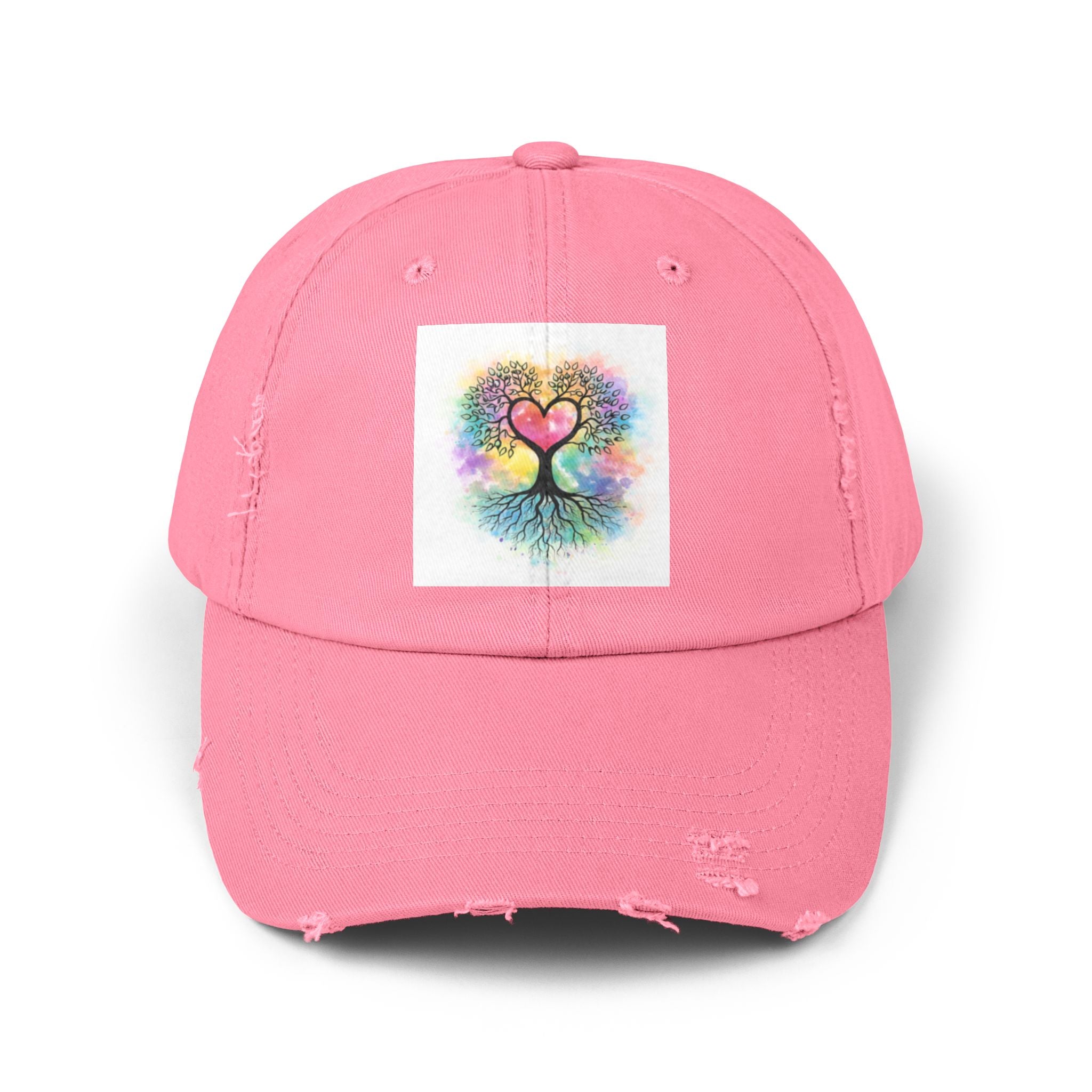 Water color Tree of Life Distressed Hat