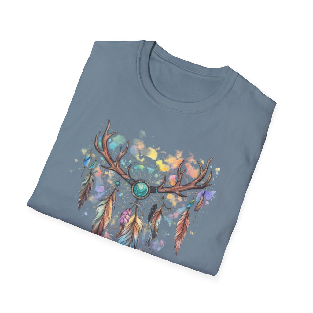 Boho Antler Dreamcatcher Watercolor T-Shirt