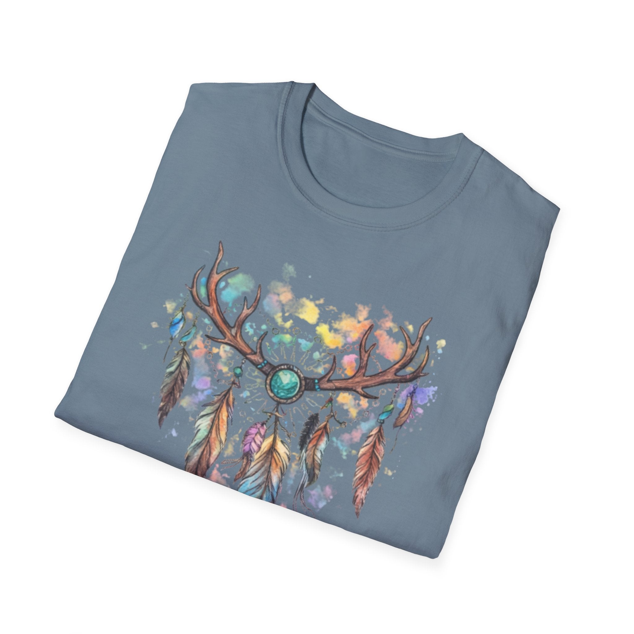 Boho Antler Dreamcatcher Watercolor T-Shirt