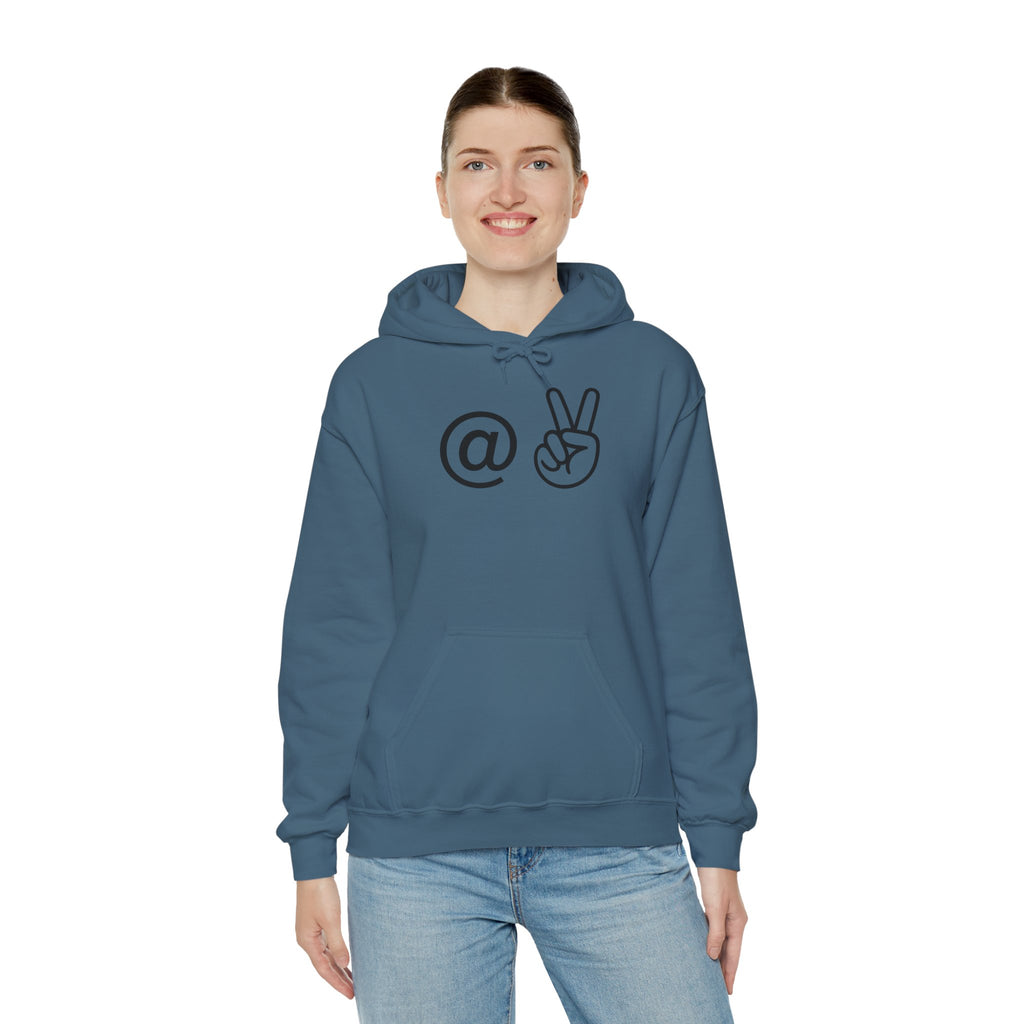 At Peace Minimal Hand Graphic Hoodie — Peaceful Vibes Unisex Hoodie