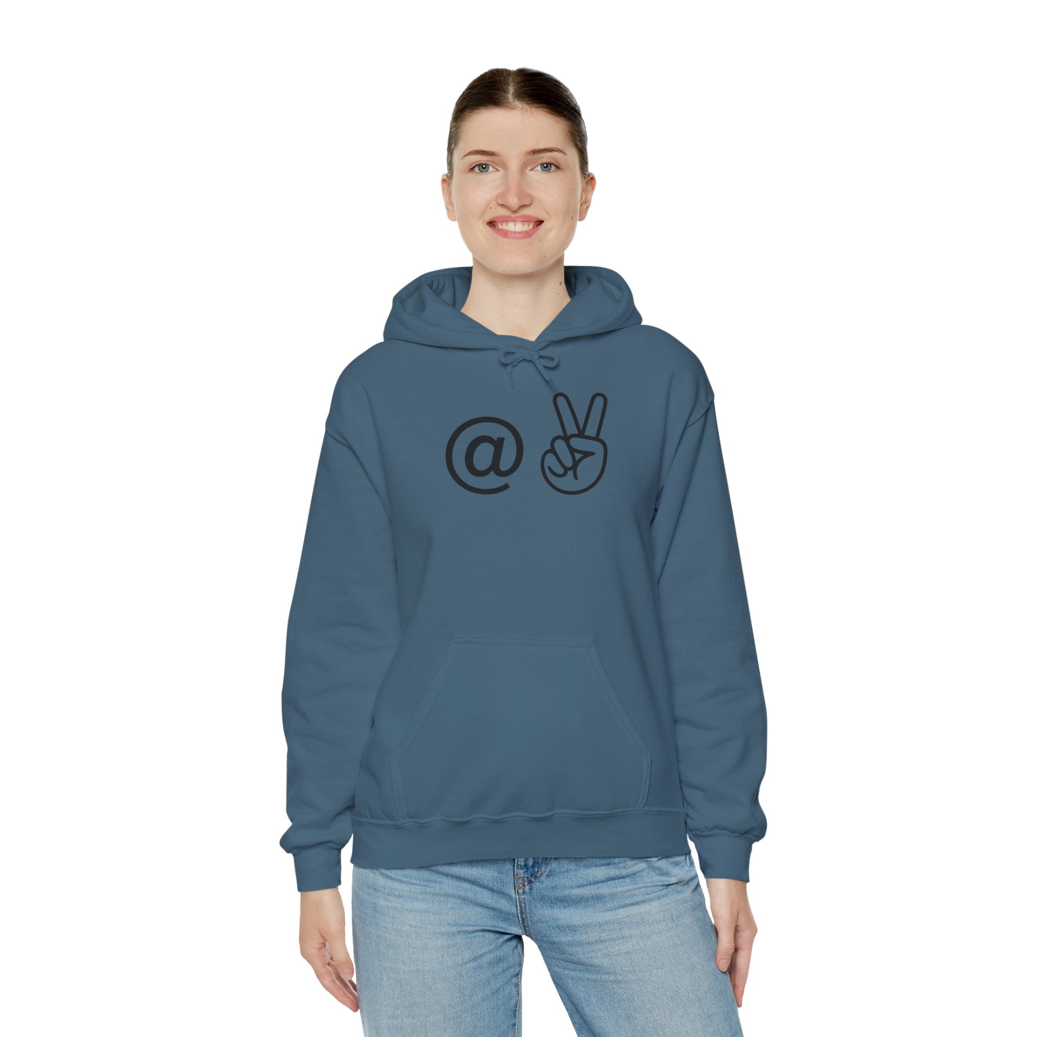 At Peace Minimal Hand Graphic Hoodie — Peaceful Vibes Unisex Hoodie