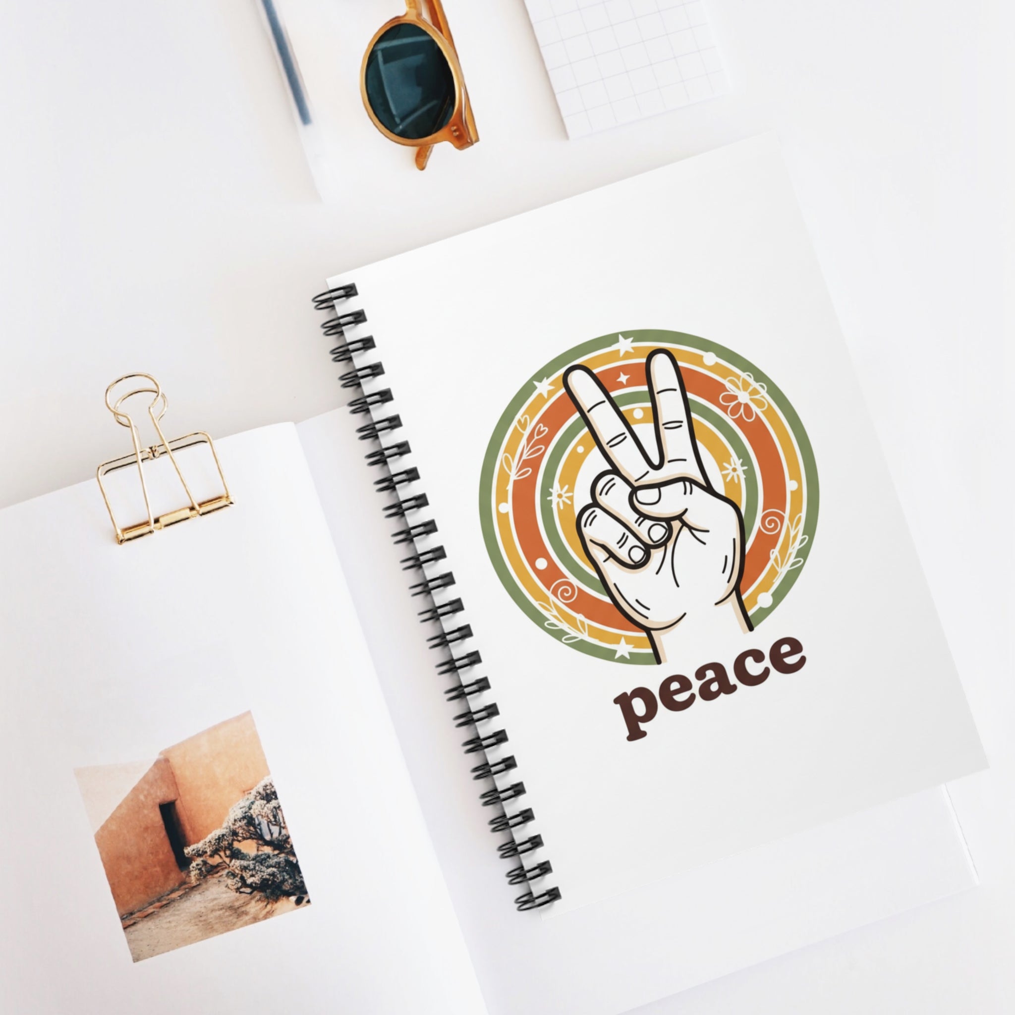Peace Sign Spiral Notebook — Retro Vibes