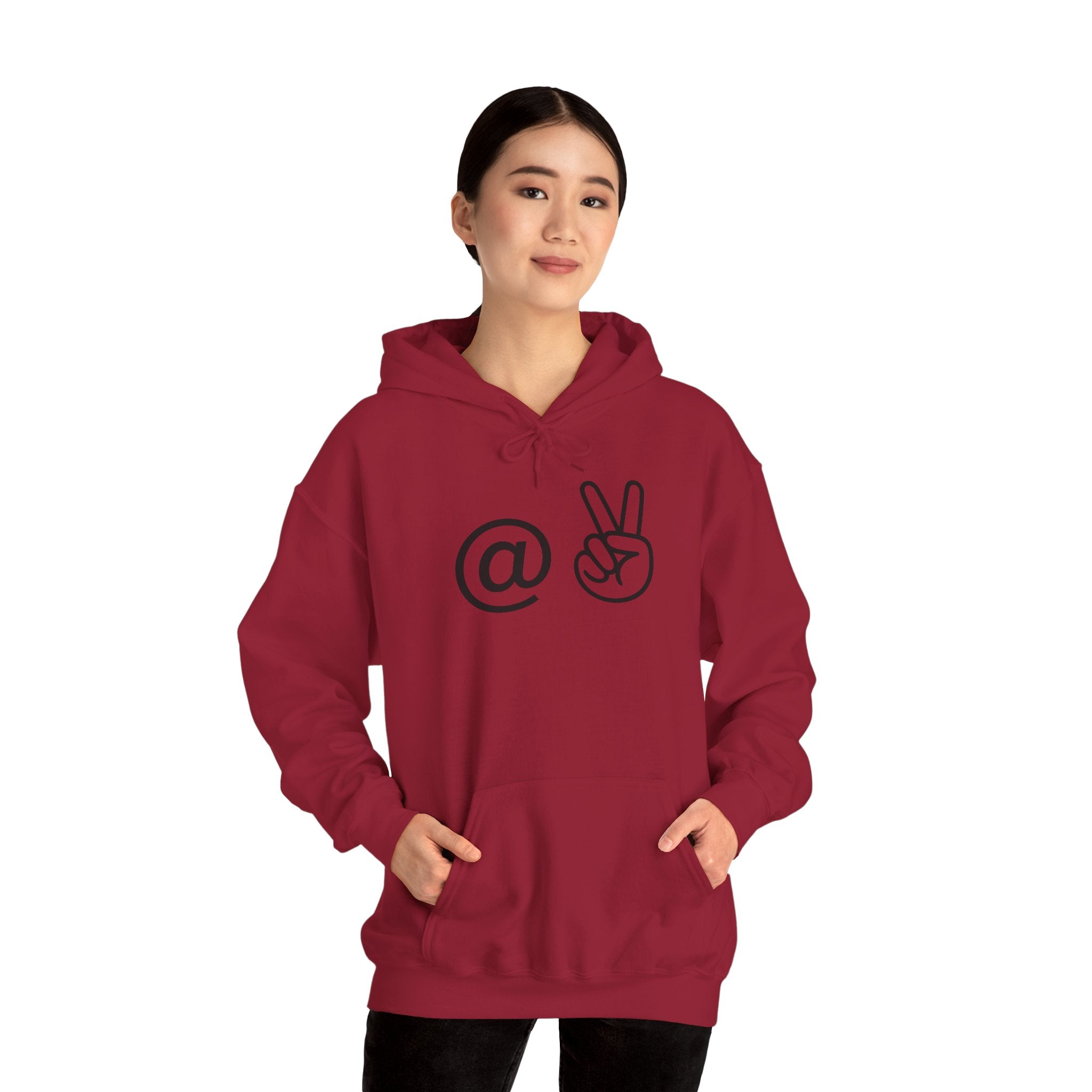 At Peace Minimal Hand Graphic Hoodie — Peaceful Vibes Unisex Hoodie