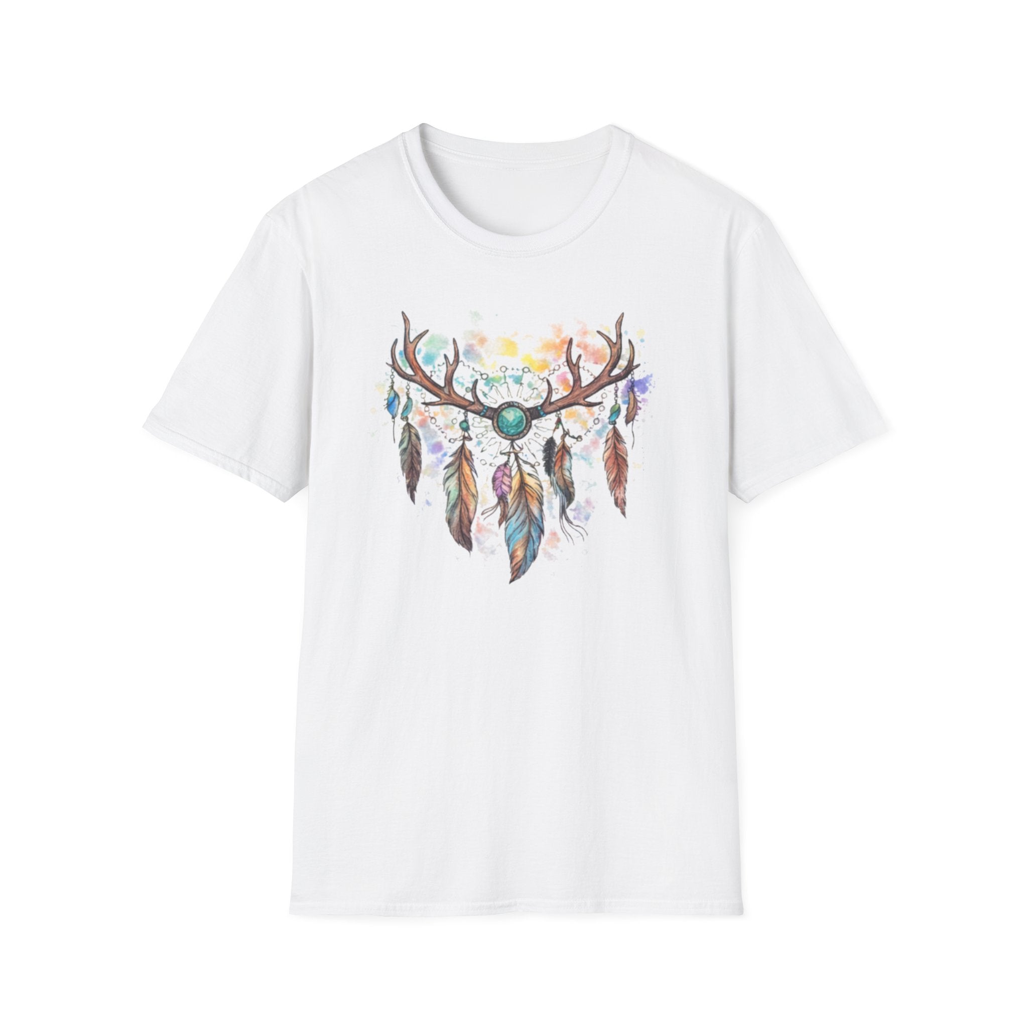 Boho Antler Dreamcatcher Watercolor T-Shirt