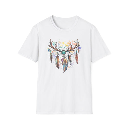 Boho Antler Dreamcatcher Watercolor T-Shirt