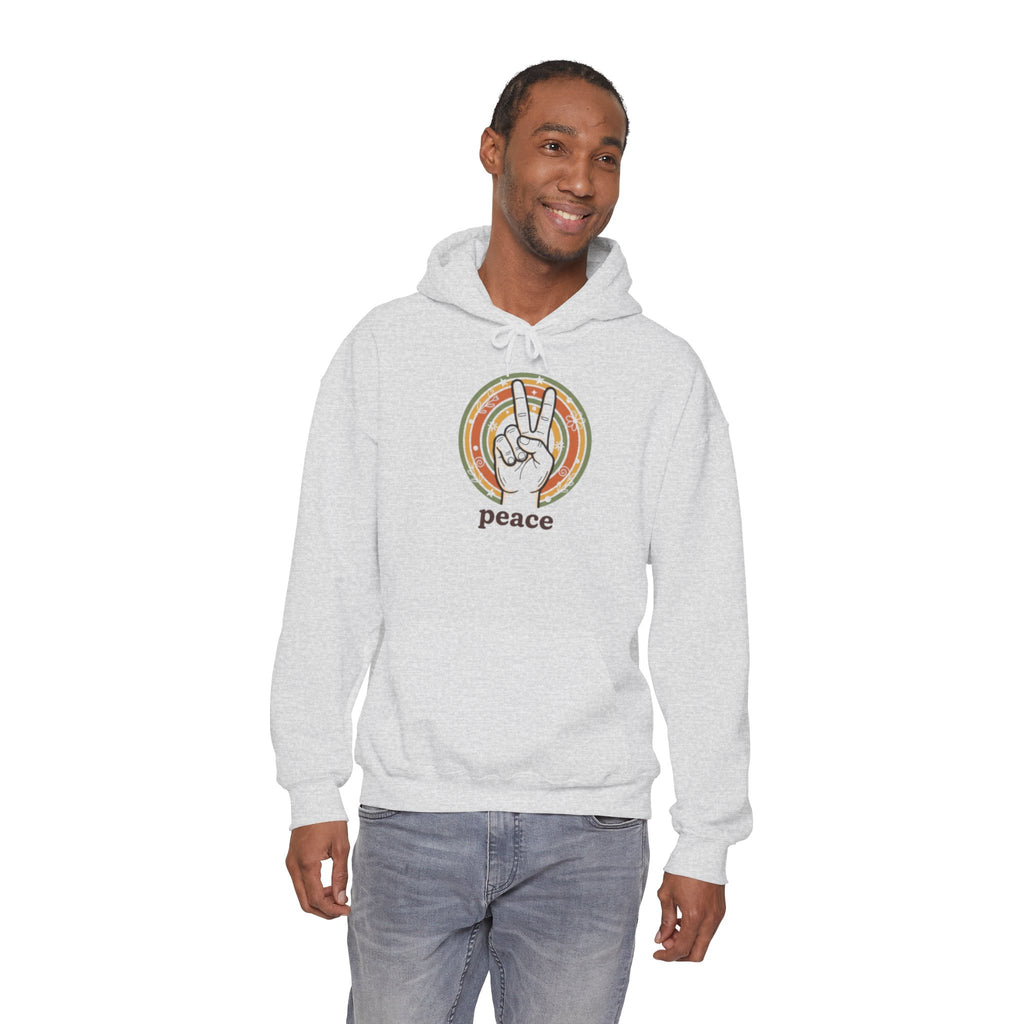 Peace Sign Hoodie — Retro Vibe Peace Hand Graphic Sweatshirt