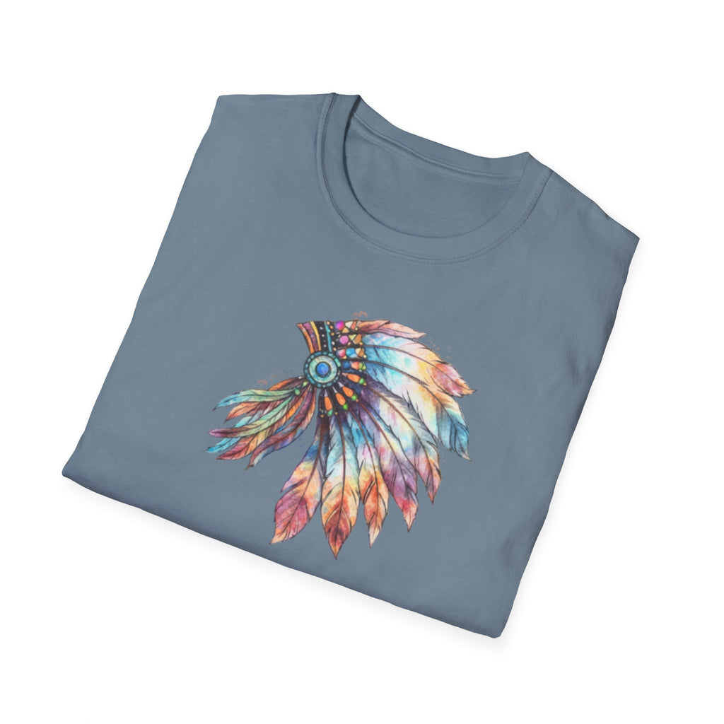 Native American Watercolor Headdress T-Shirt