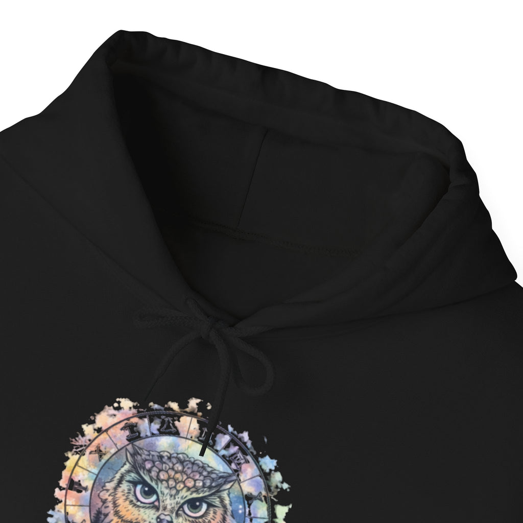 Owl Mandala Hoodie — Colorful Spiritual Owl Graphic Sweatshirt