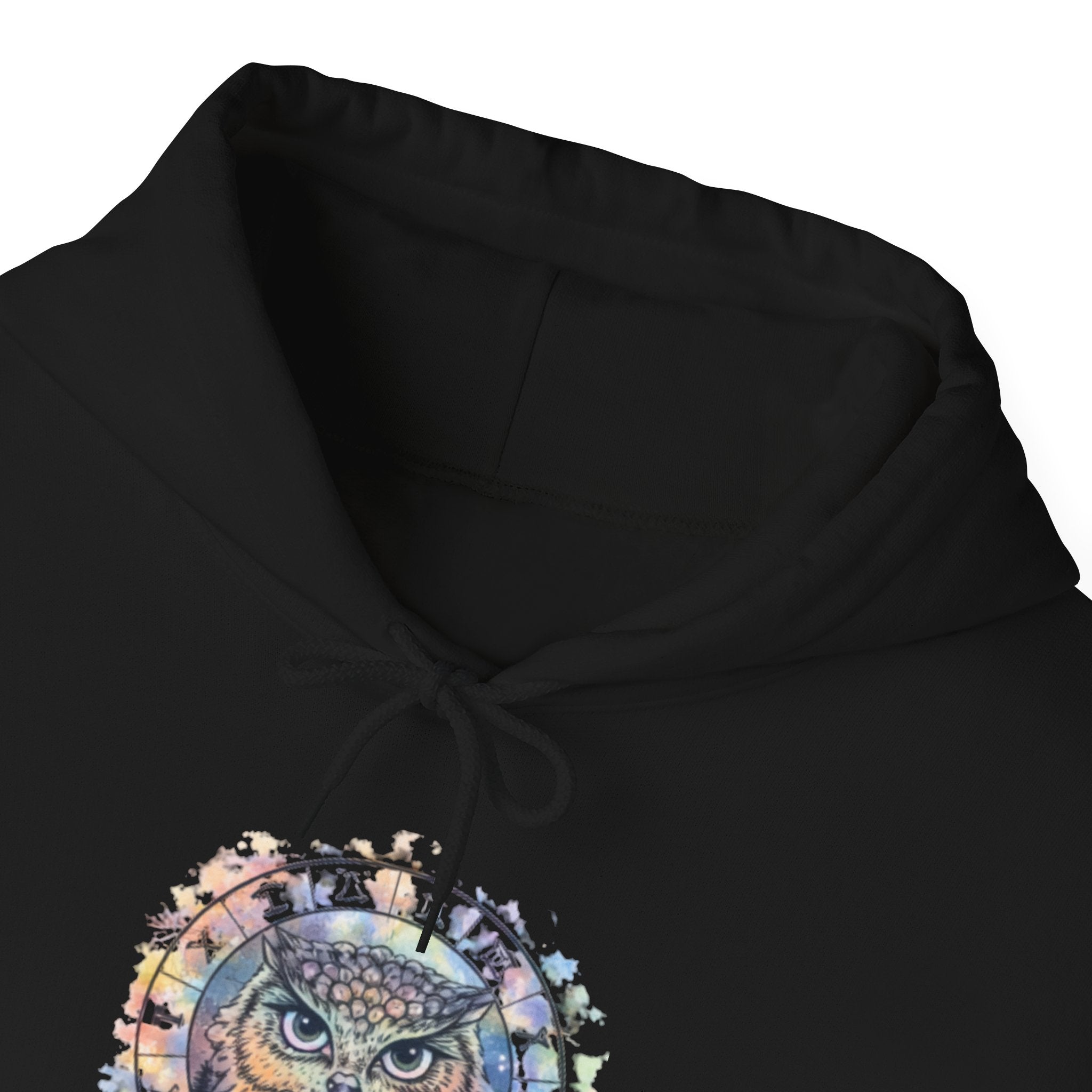 Owl Mandala Hoodie — Colorful Spiritual Owl Graphic Sweatshirt