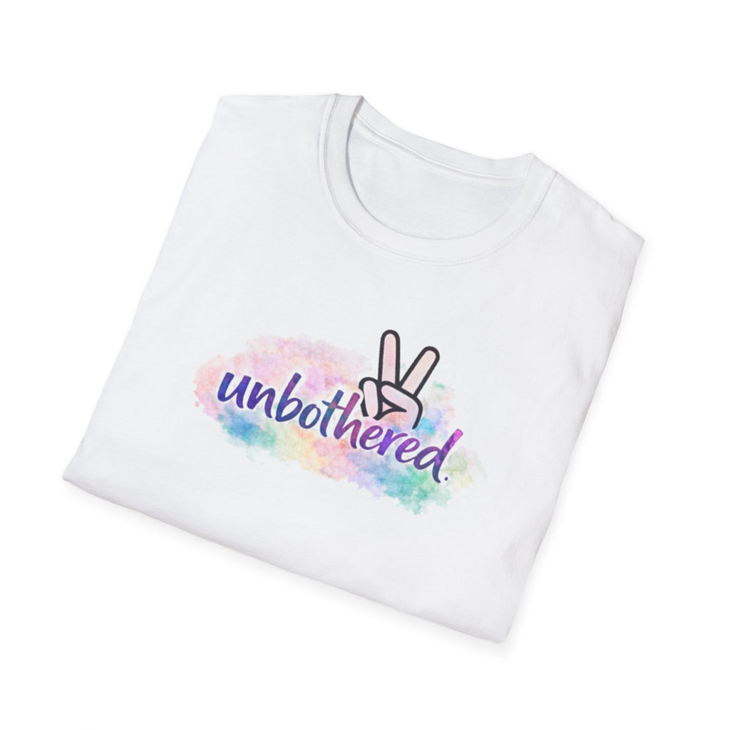 Unbothered Peace Sign T‑Shirt — Colorful Watercolor Graphic Tee