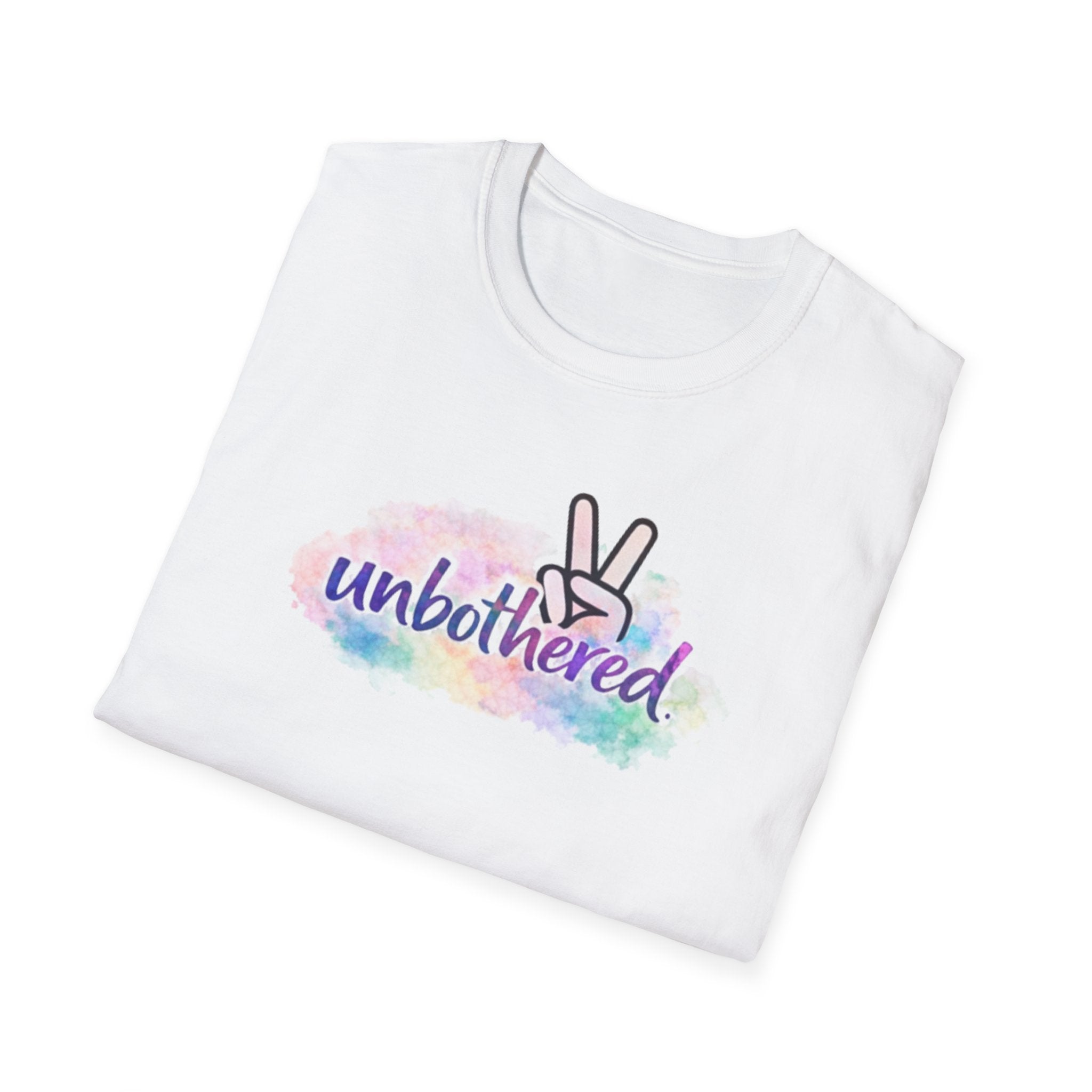 Unbothered Peace Sign T‑Shirt — Colorful Watercolor Graphic Tee