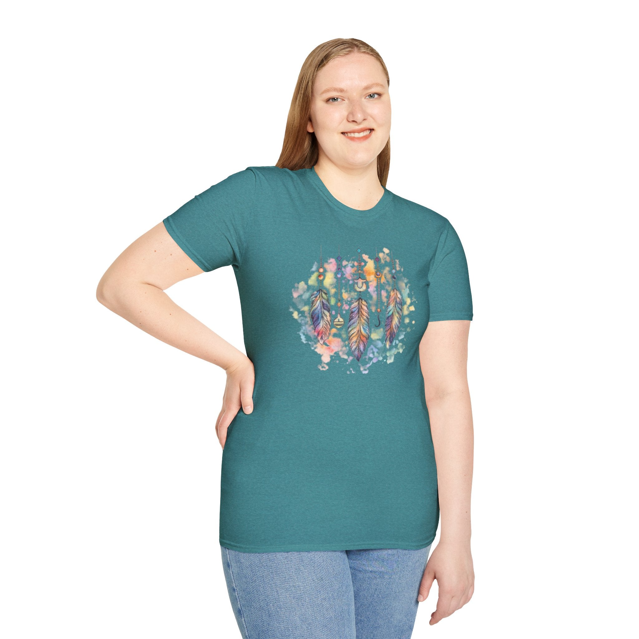 Watercolor Dreamcatcher T-Shirt — Boho Feather Graphic Tee
