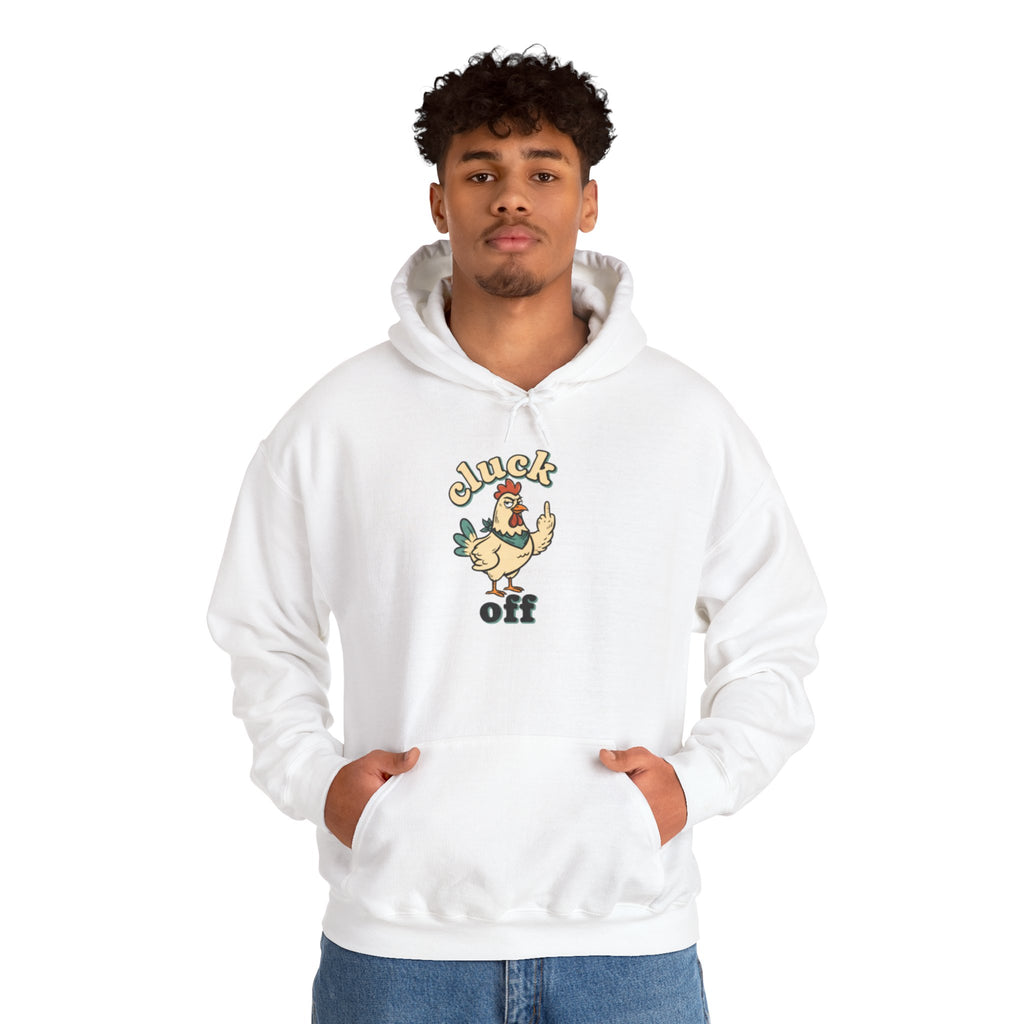 'Cluck Off' Chicken Hoodie – Funny Retro Farm Animal Pullover