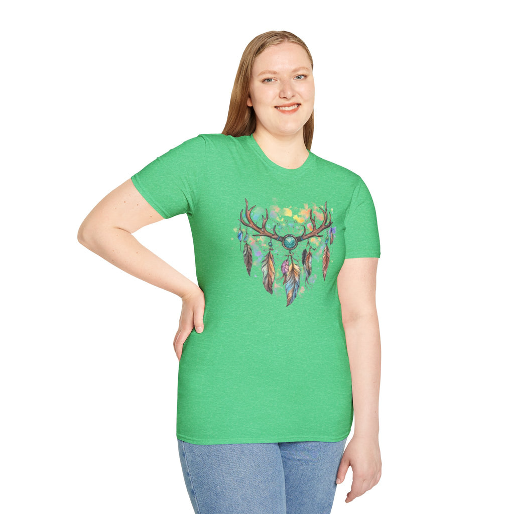 Boho Antler Dreamcatcher Watercolor T-Shirt