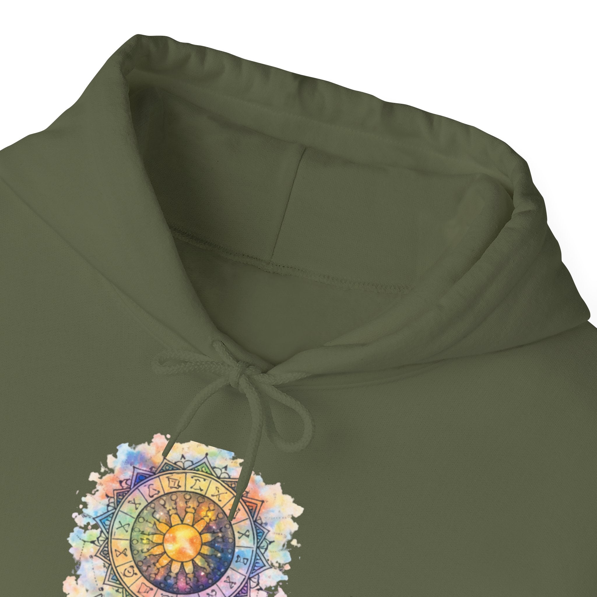 Astrology Compass Hoodie — Boho Tie-Dye Mandala Graphic