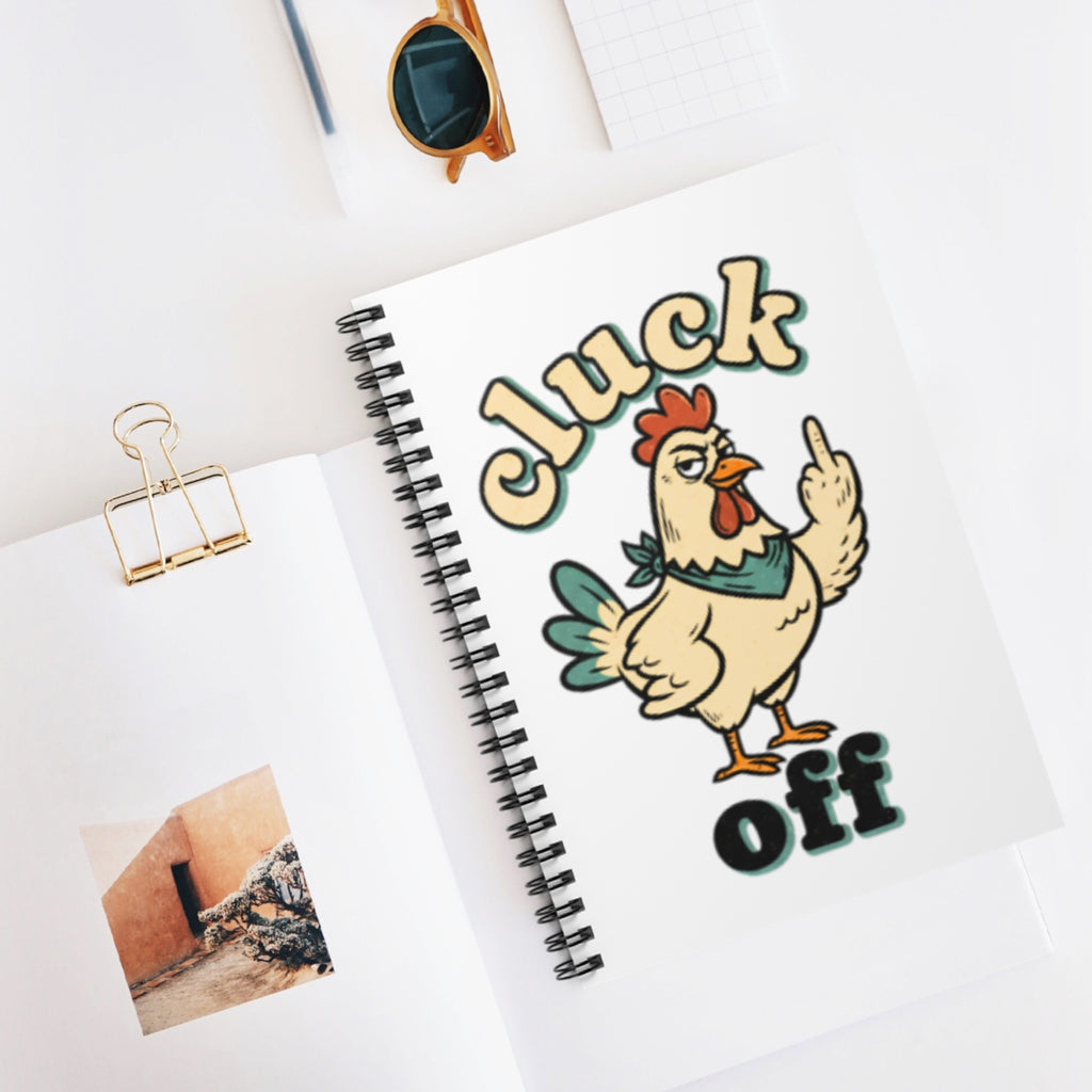 Cluck Off' Spiral Notebook — Retro Chicken Joke Journal
