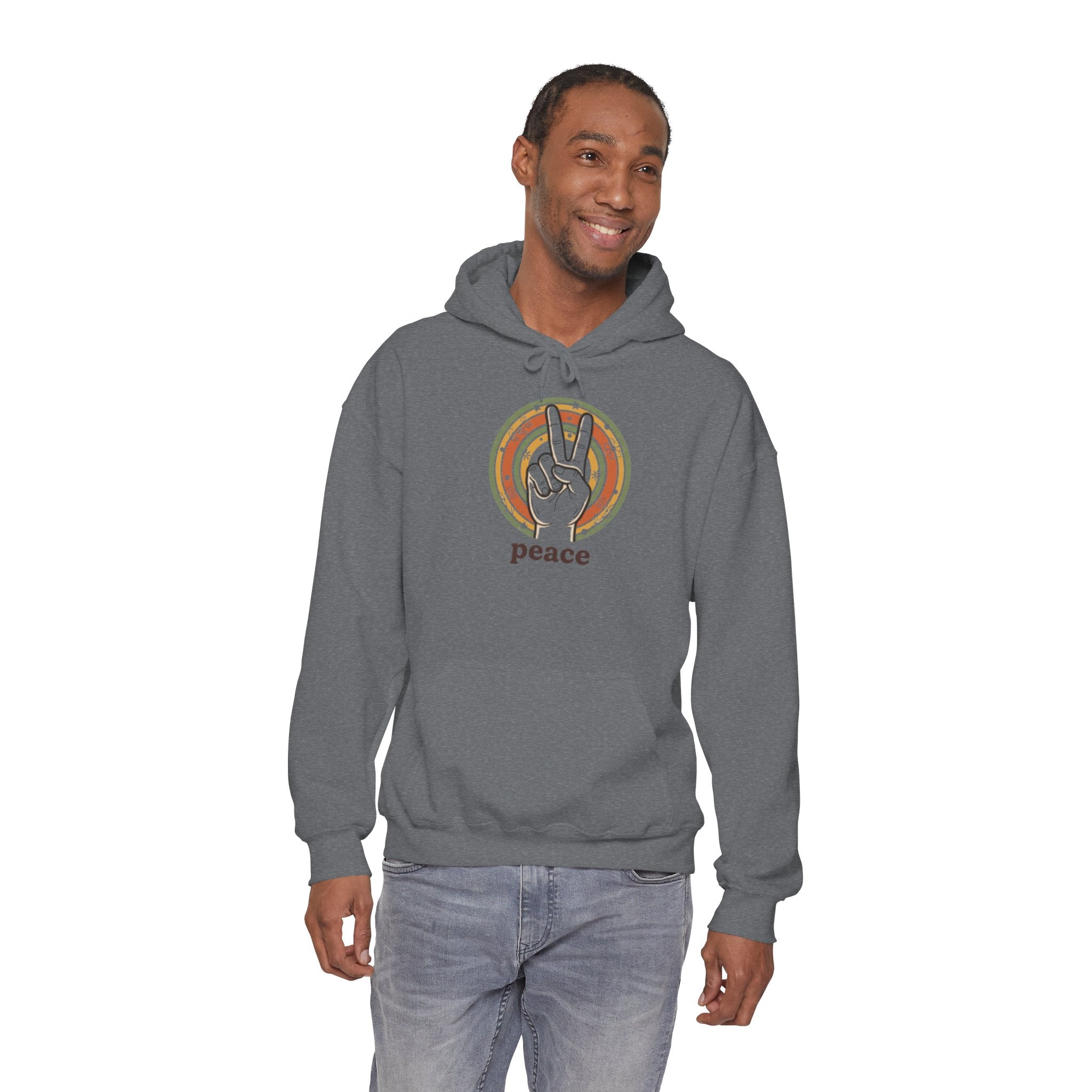 Peace Sign Hoodie — Retro Vibe Peace Hand Graphic Sweatshirt