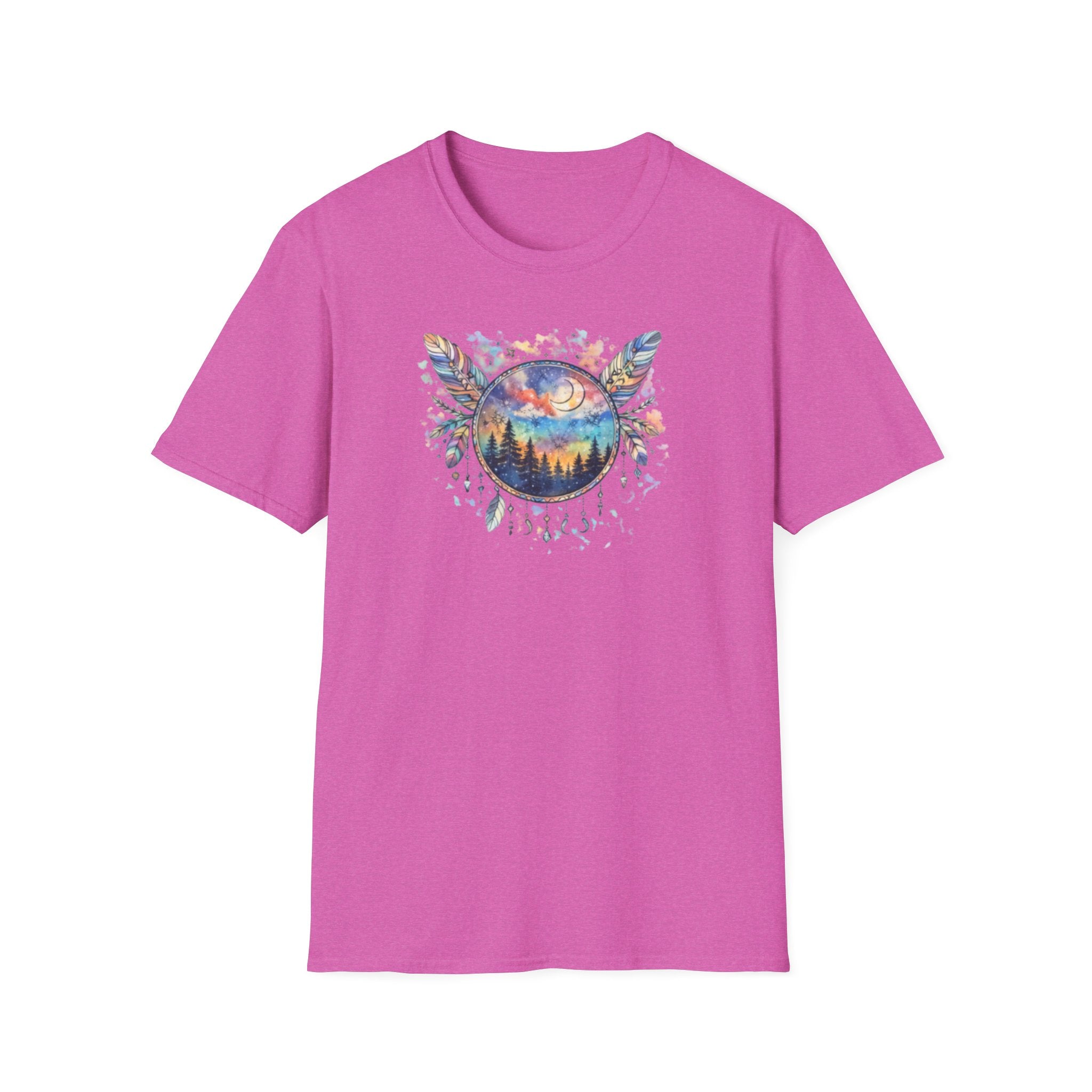 Watercolor Dreamcatcher Sunset T-Shirt — Boho Spiritual Tee
