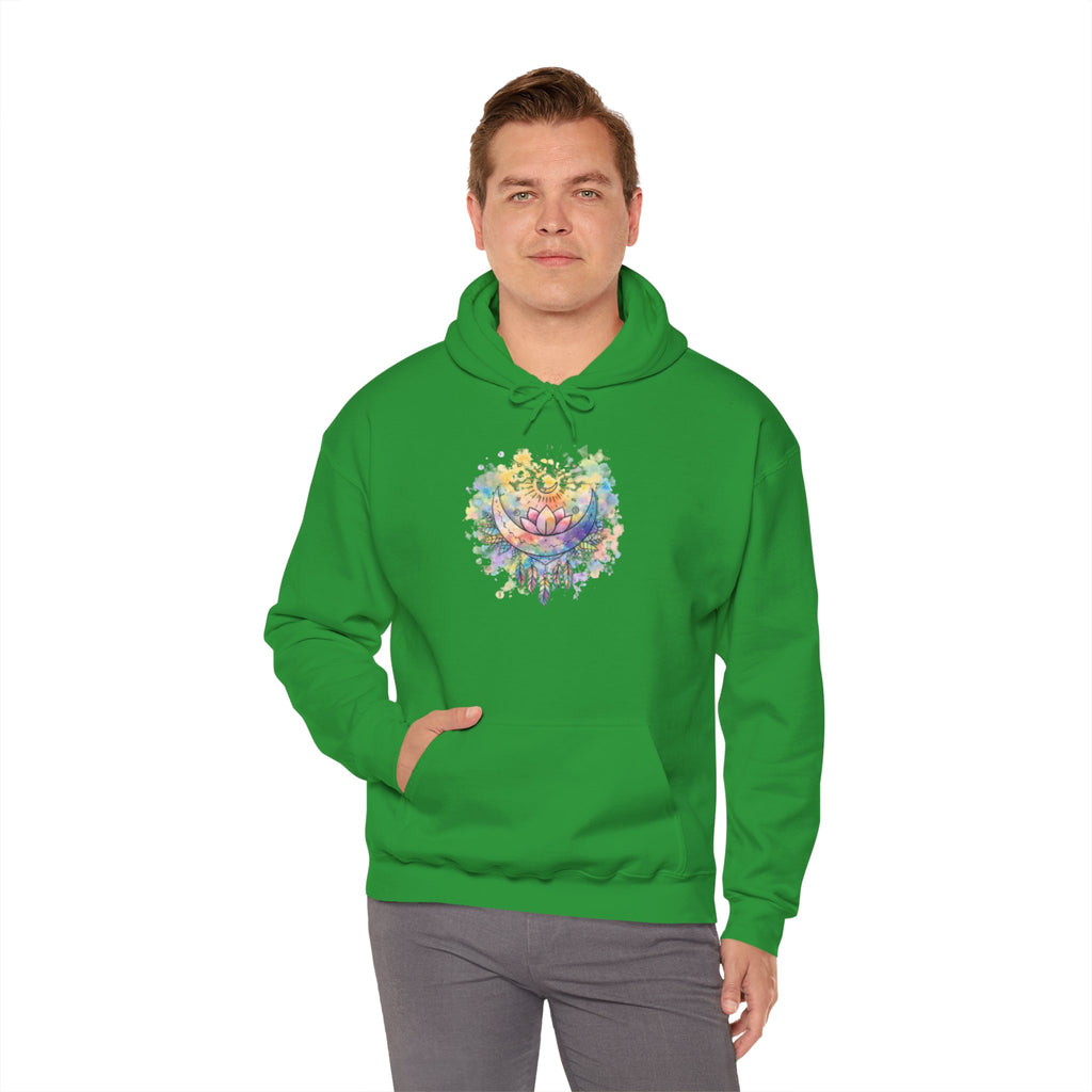 Lotus Watercolor Hoodie – Boho Spiritual Yoga Sweatshirt