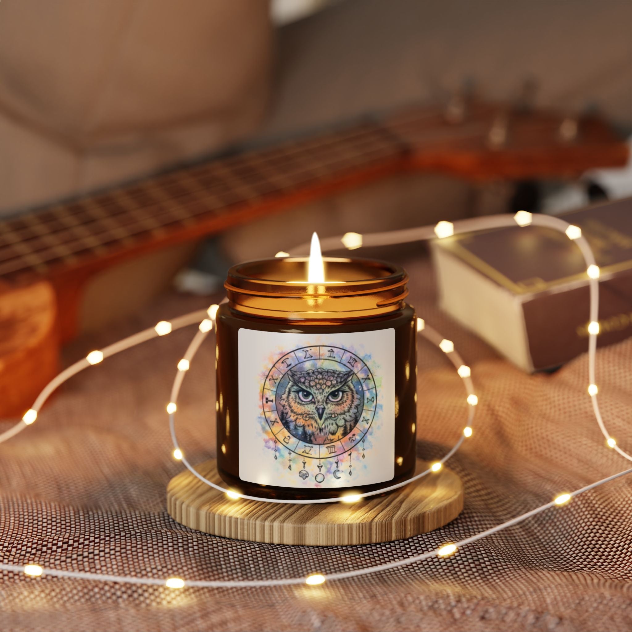 Owl Dreamcatcher Scented Soy Candle — Amber Jar Multiple sizes, Multiple Scents
