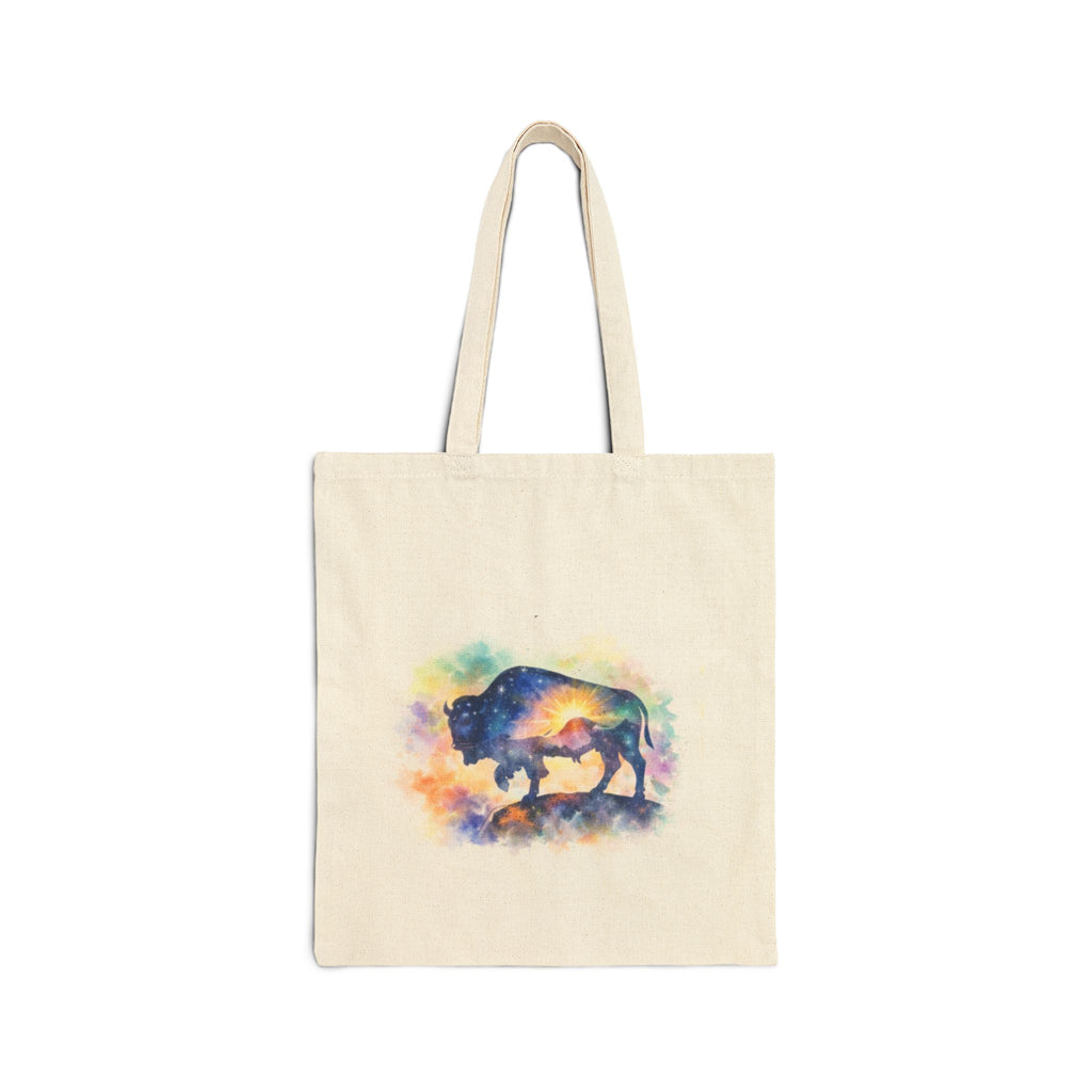 Watercolor Bison Print, Eco-Friendly Grocery & Everyday Shopper
